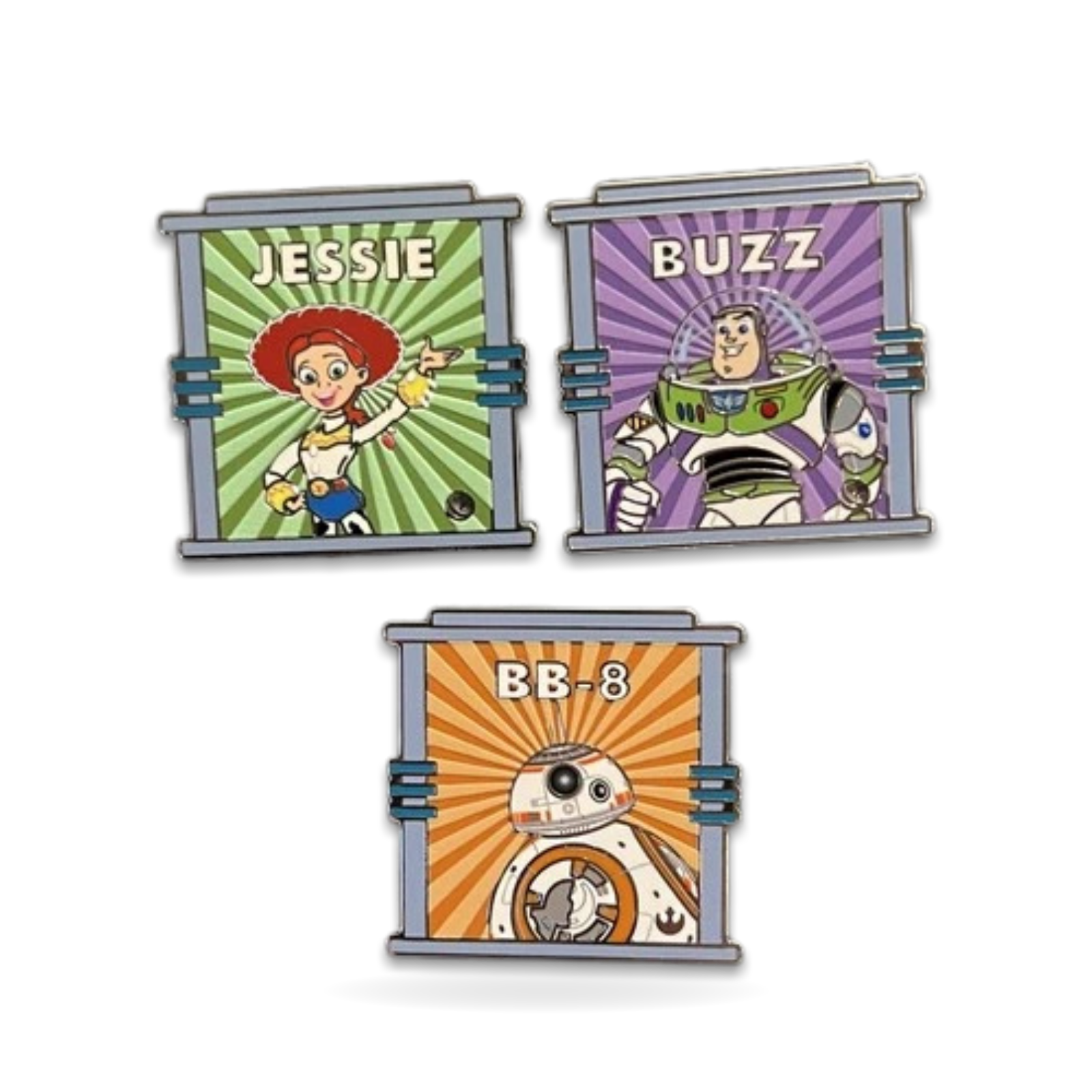 Jessie Buzz and Bb-8 character pin set