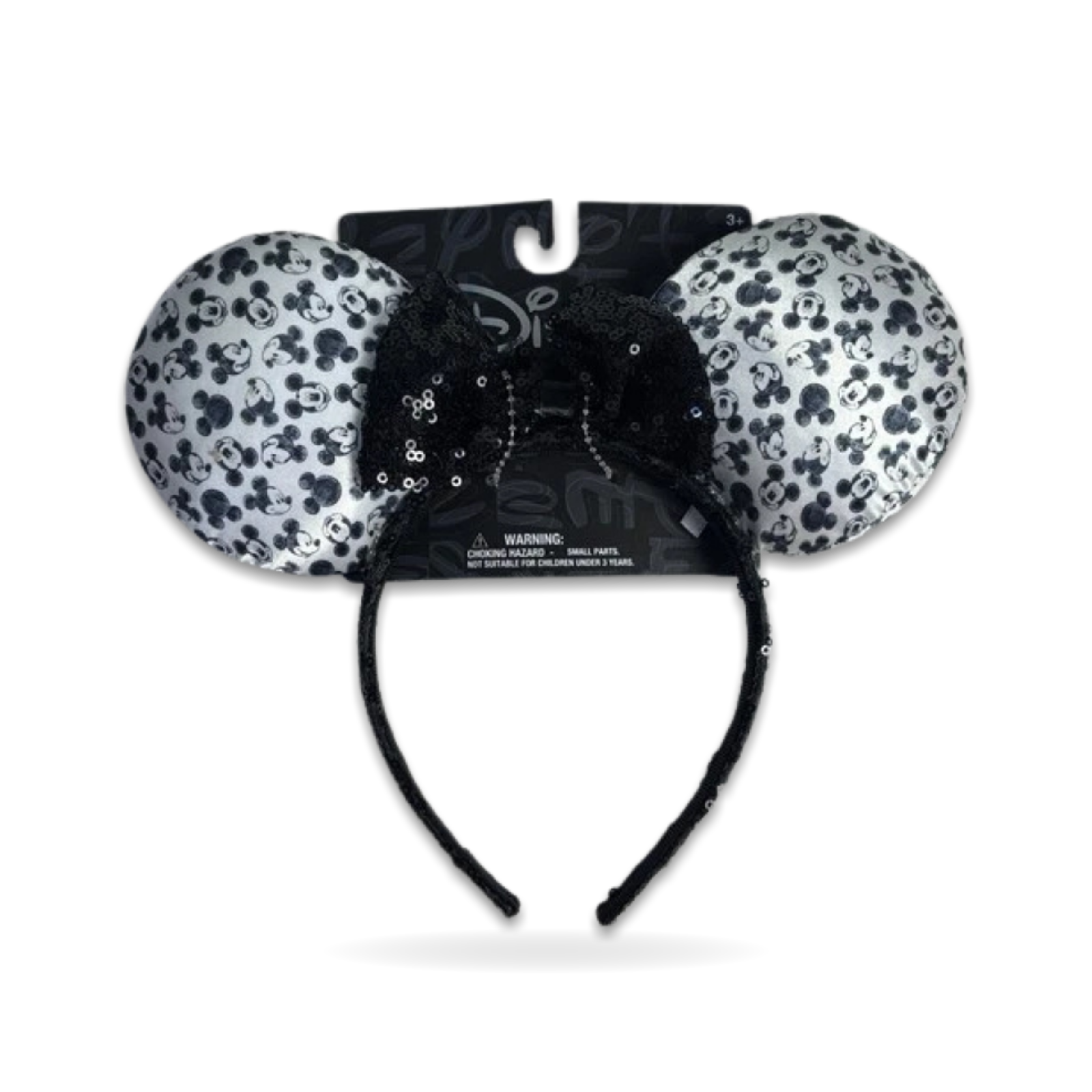 Minnie Mouse Black Sequin Bow Ears Ear Headwear
