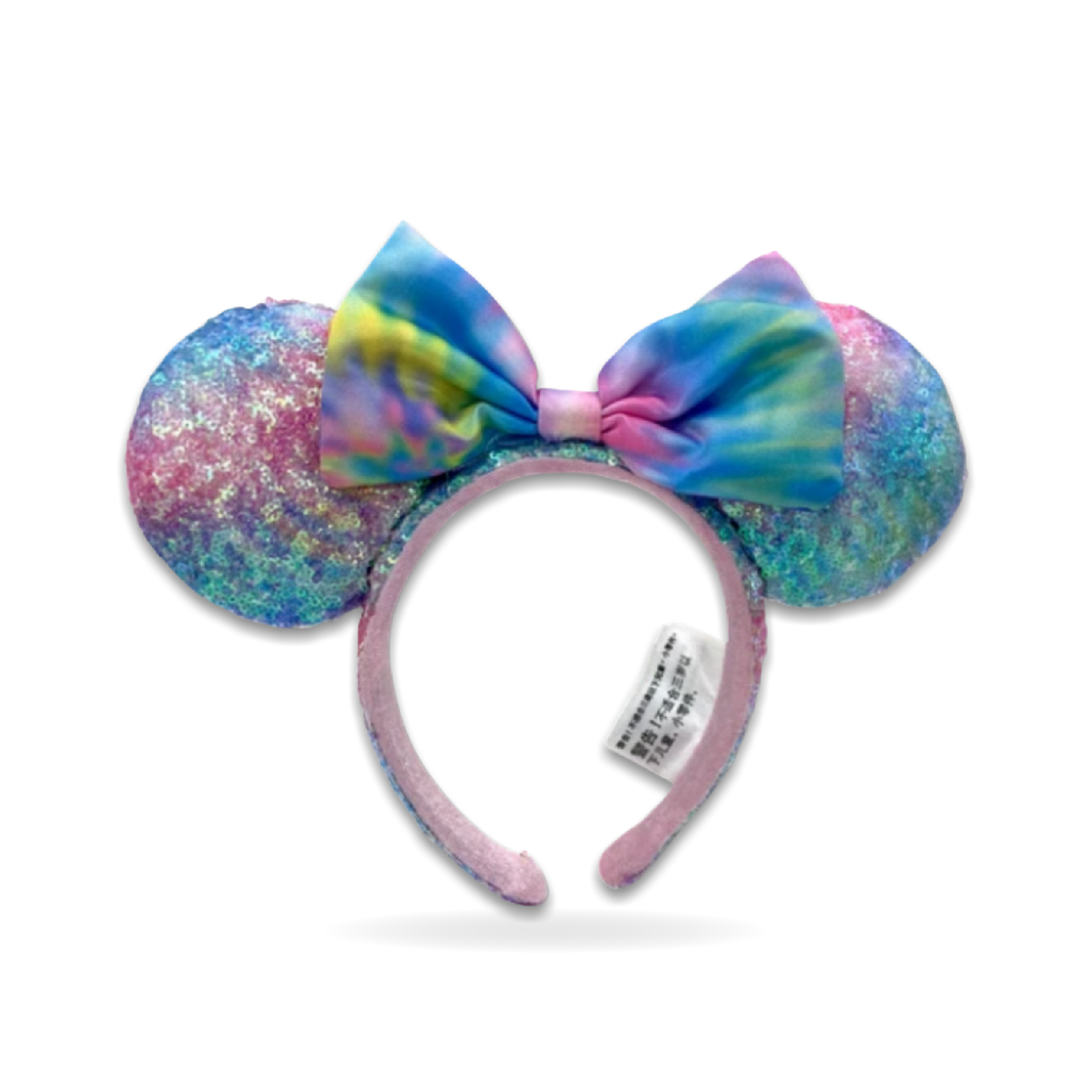 Minnie Mouse Ears Headband Pink Blue Gradient Sequin Bow