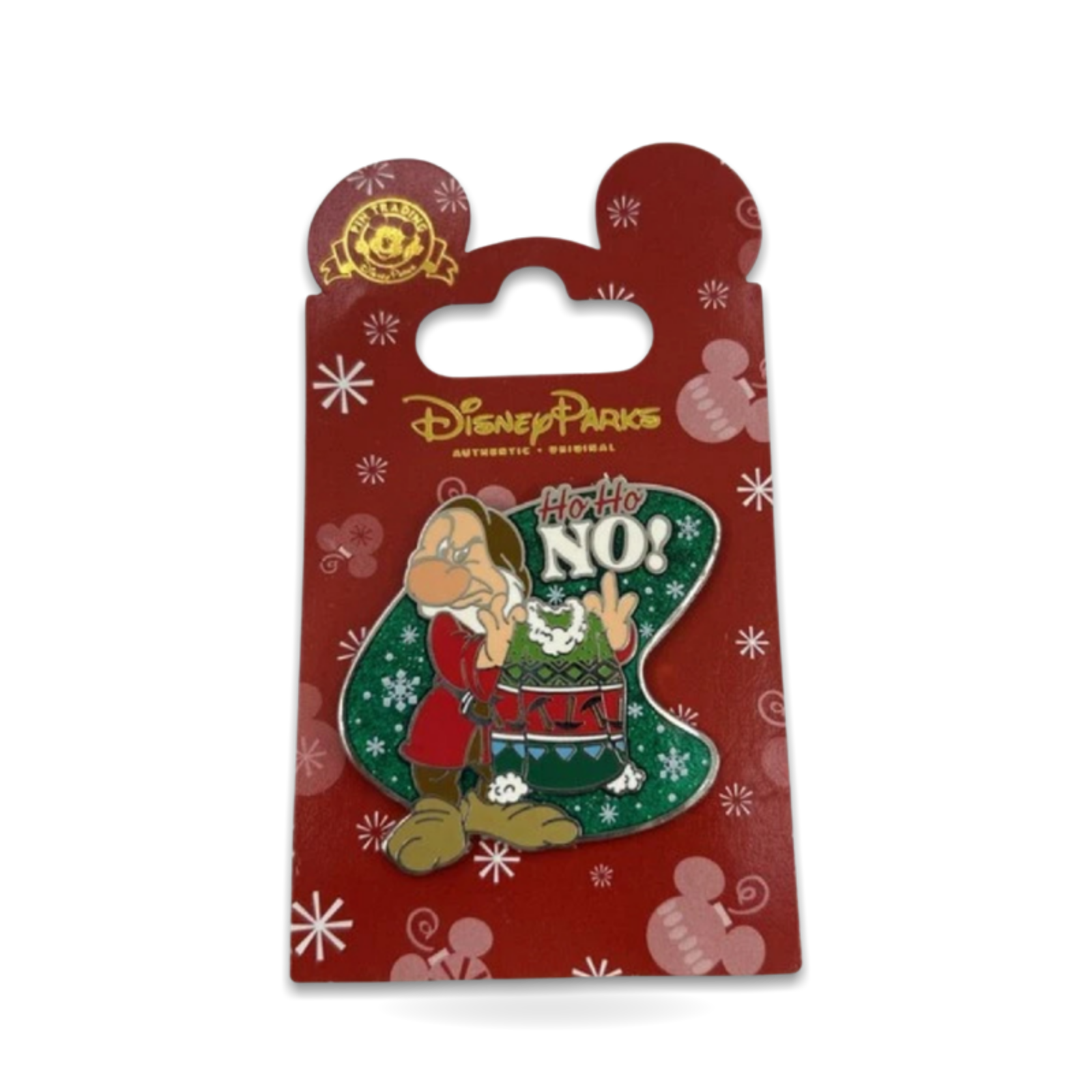Grumpy Ho Ho No Christmas Sweater Snow White Dwarfs Trading Pin