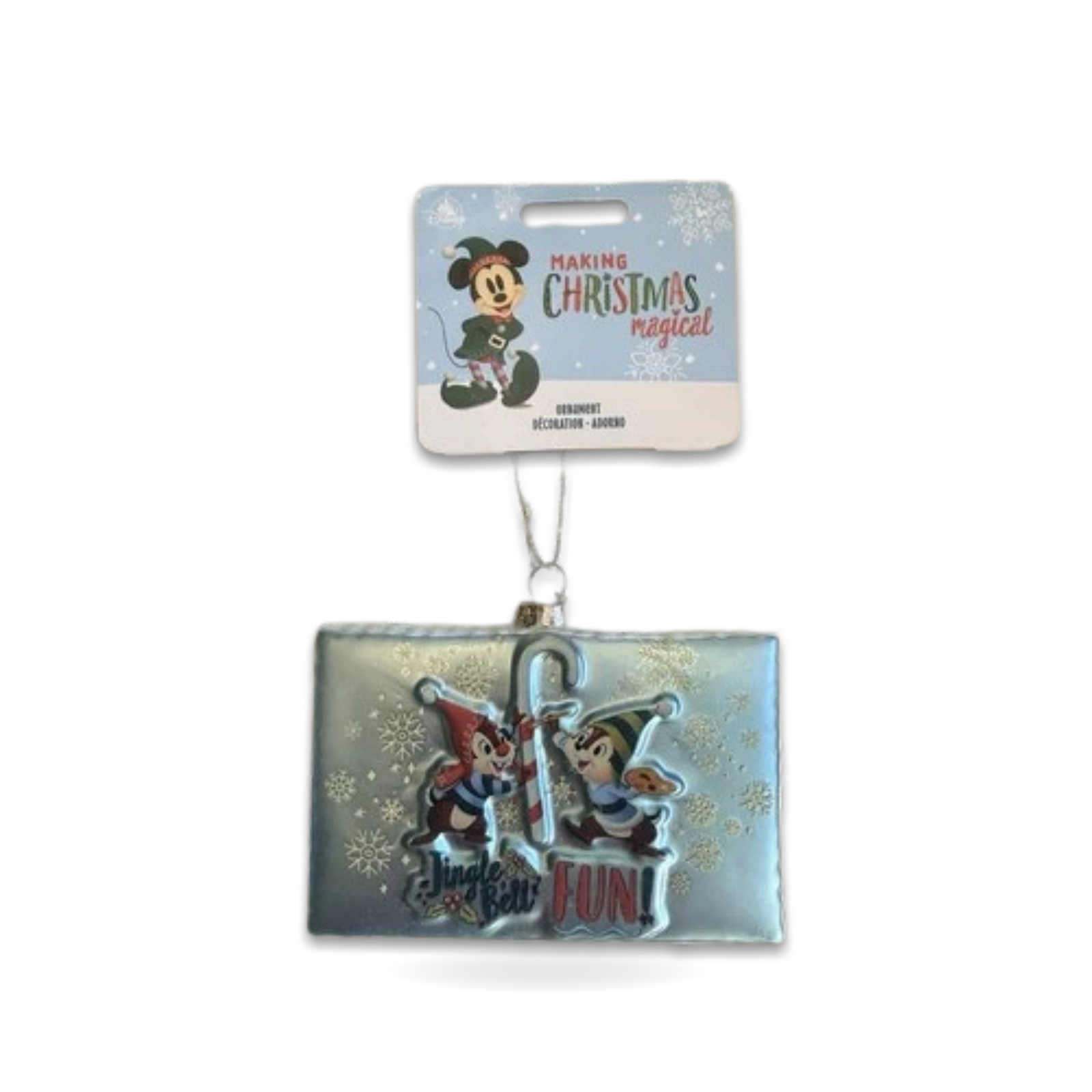 Chip n' Dale Post Card Blown Seasonal Ornament