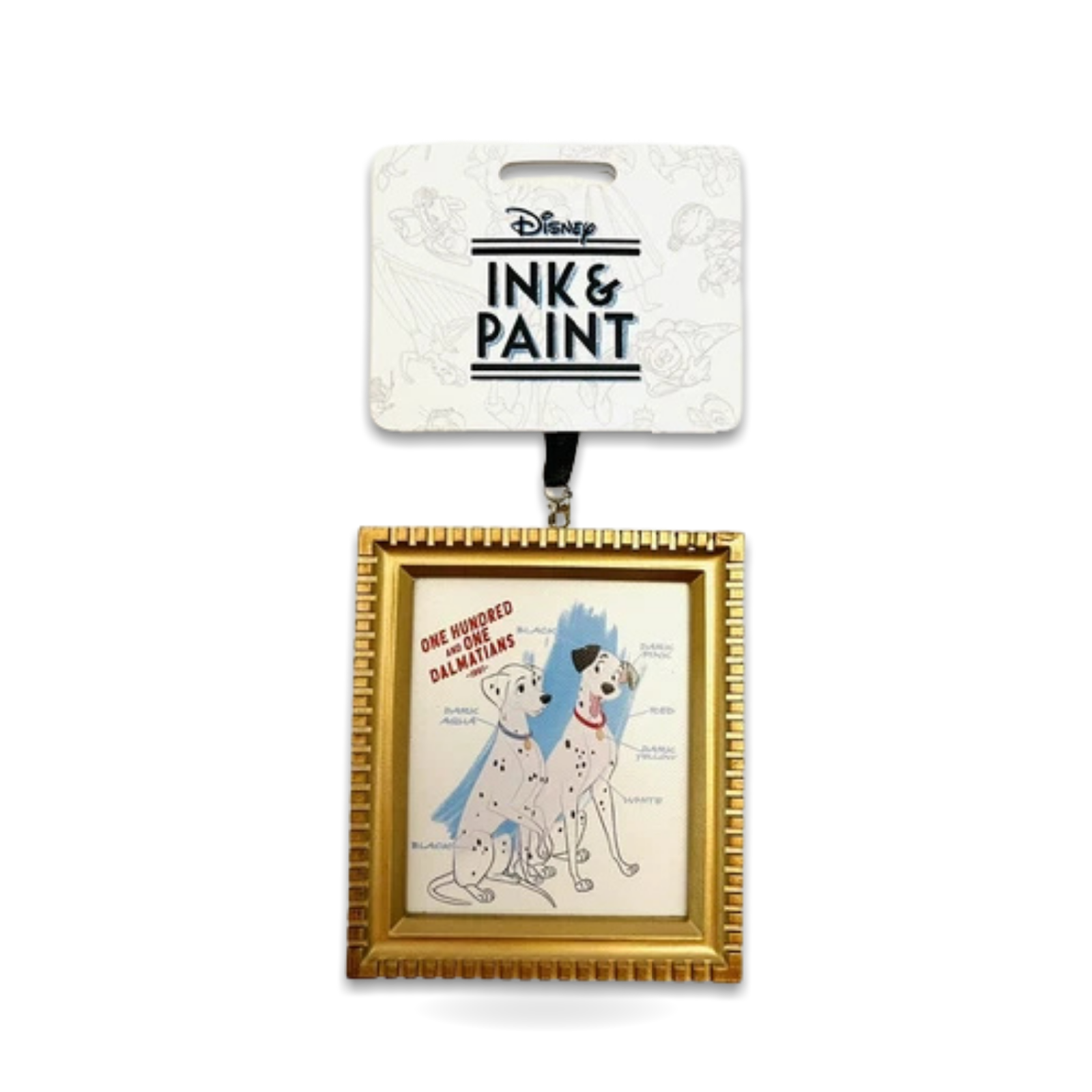 101 Dalmatians Pongo Framed Ink Paint Seasonal Ornament