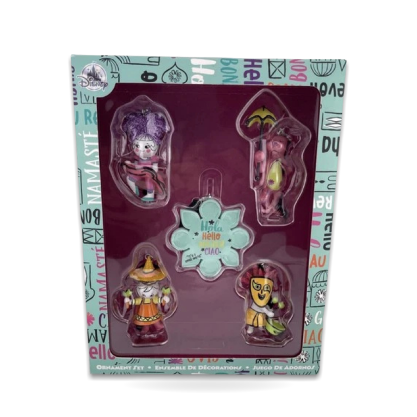 It's Small World 5 Piece Holiday Christmas Set Seasonal Ornament