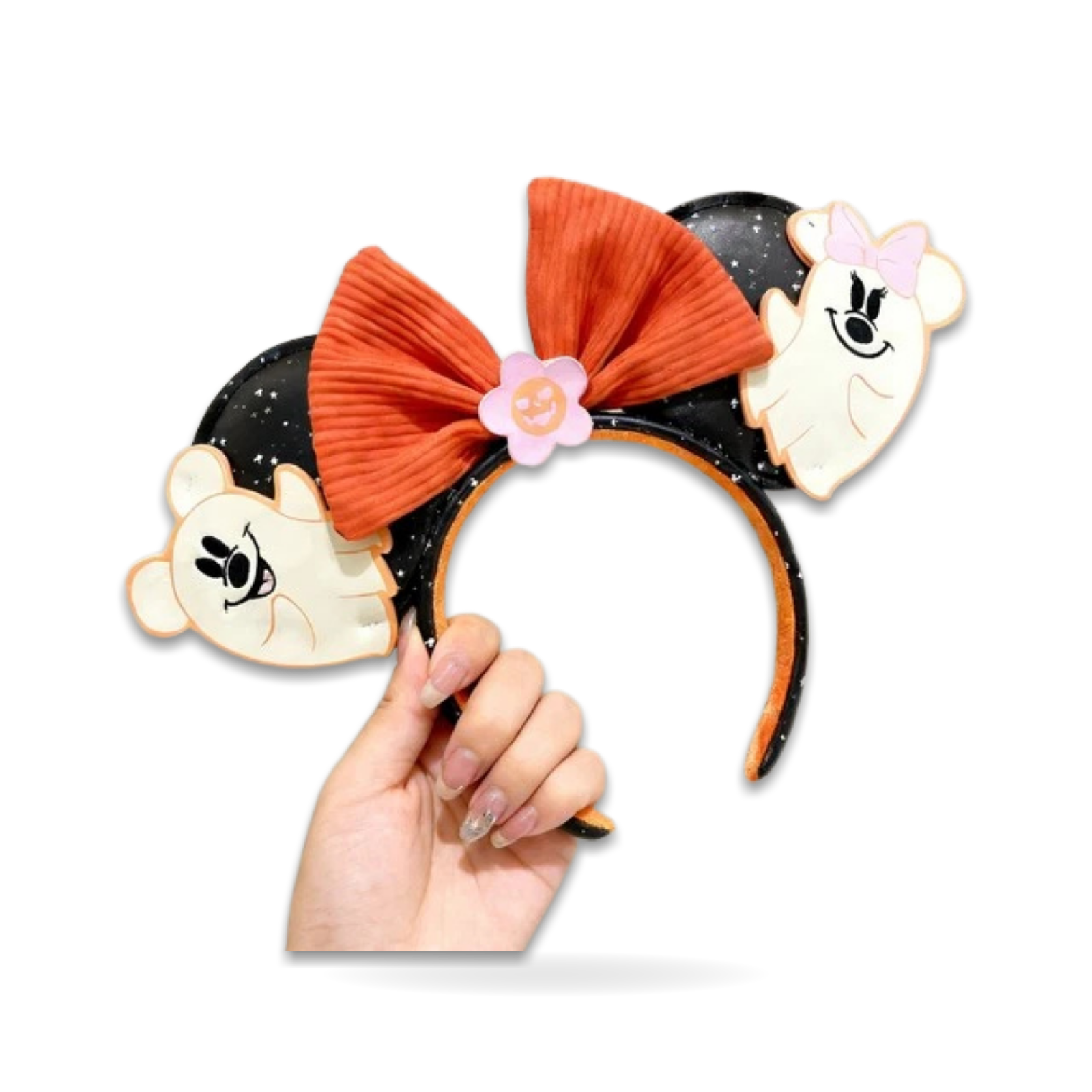 Halloween Mickey Minnie Floral Ghost Mouse Ear Headwear