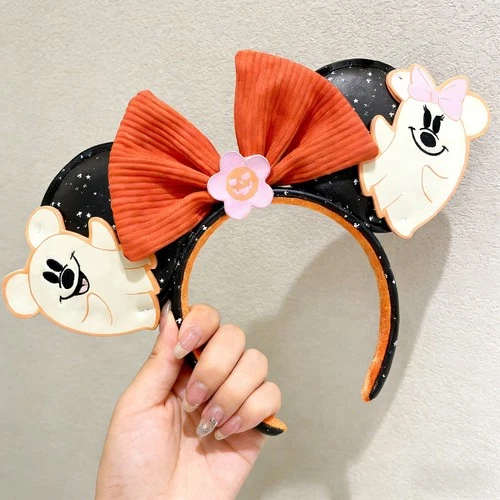Halloween Mickey Minnie Floral Ghost Mouse Ear Headwear