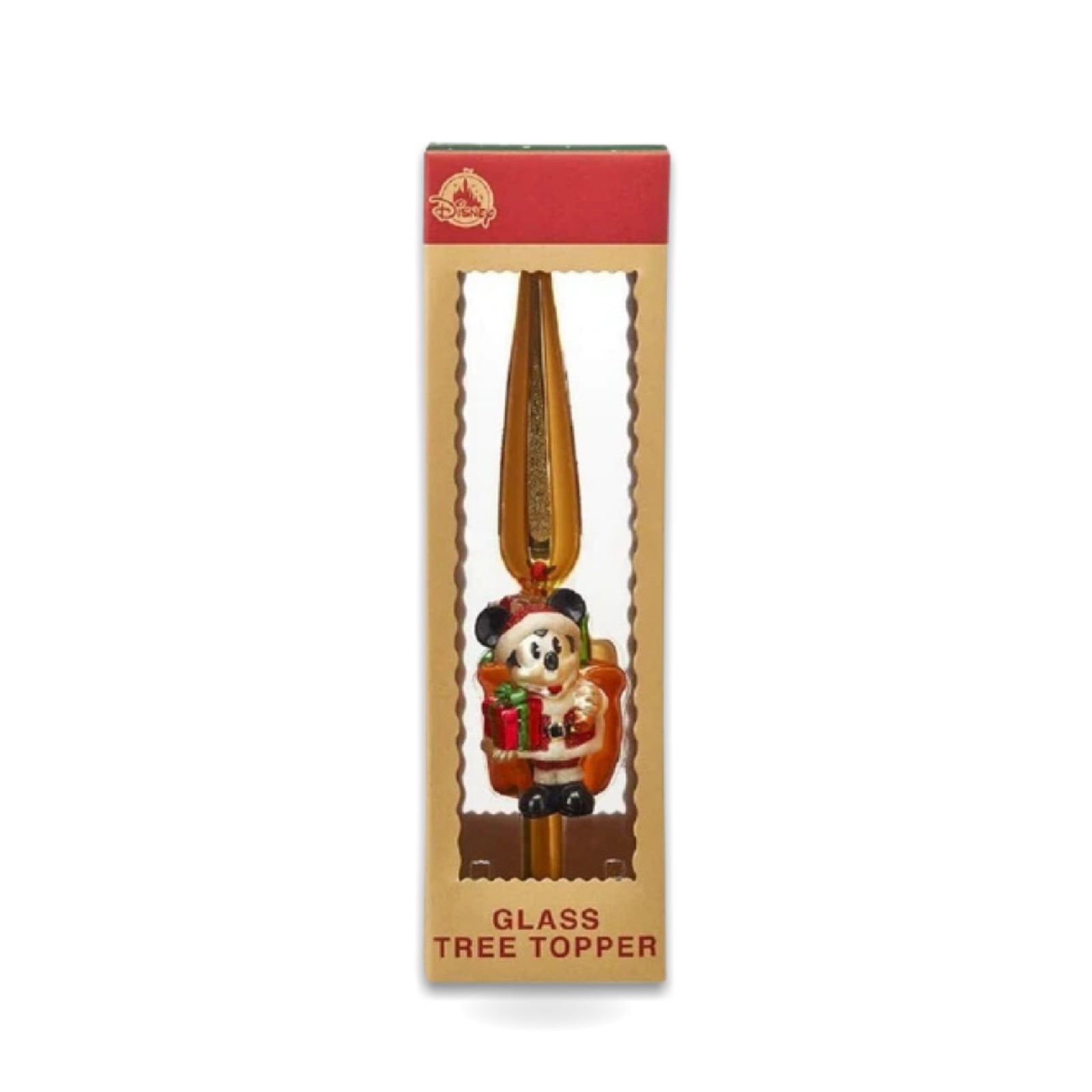 Mickey Mouse Glass Blown Tree Topper Good Tidings