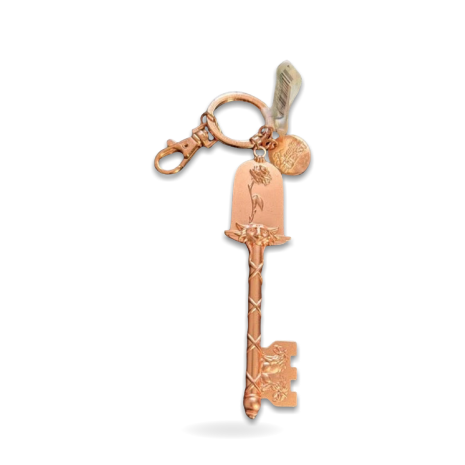 Beauty and the Beast Rose Key Keychain Charm Metal