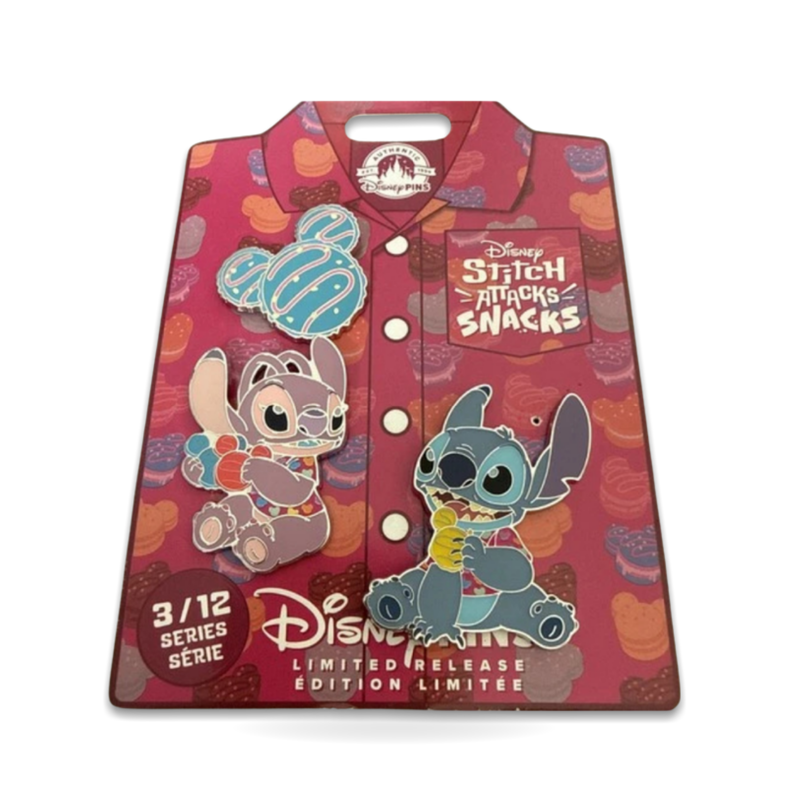 Stitch Attacks Snacks Angel Macaron 3 Set 3/12 Series Trading Pin