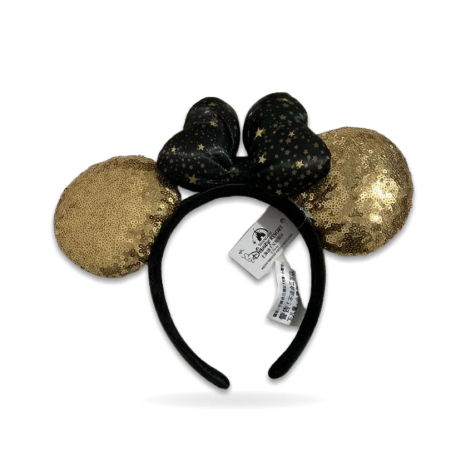 Shanghai Mickey Mouse Black Gold Ear Headwear