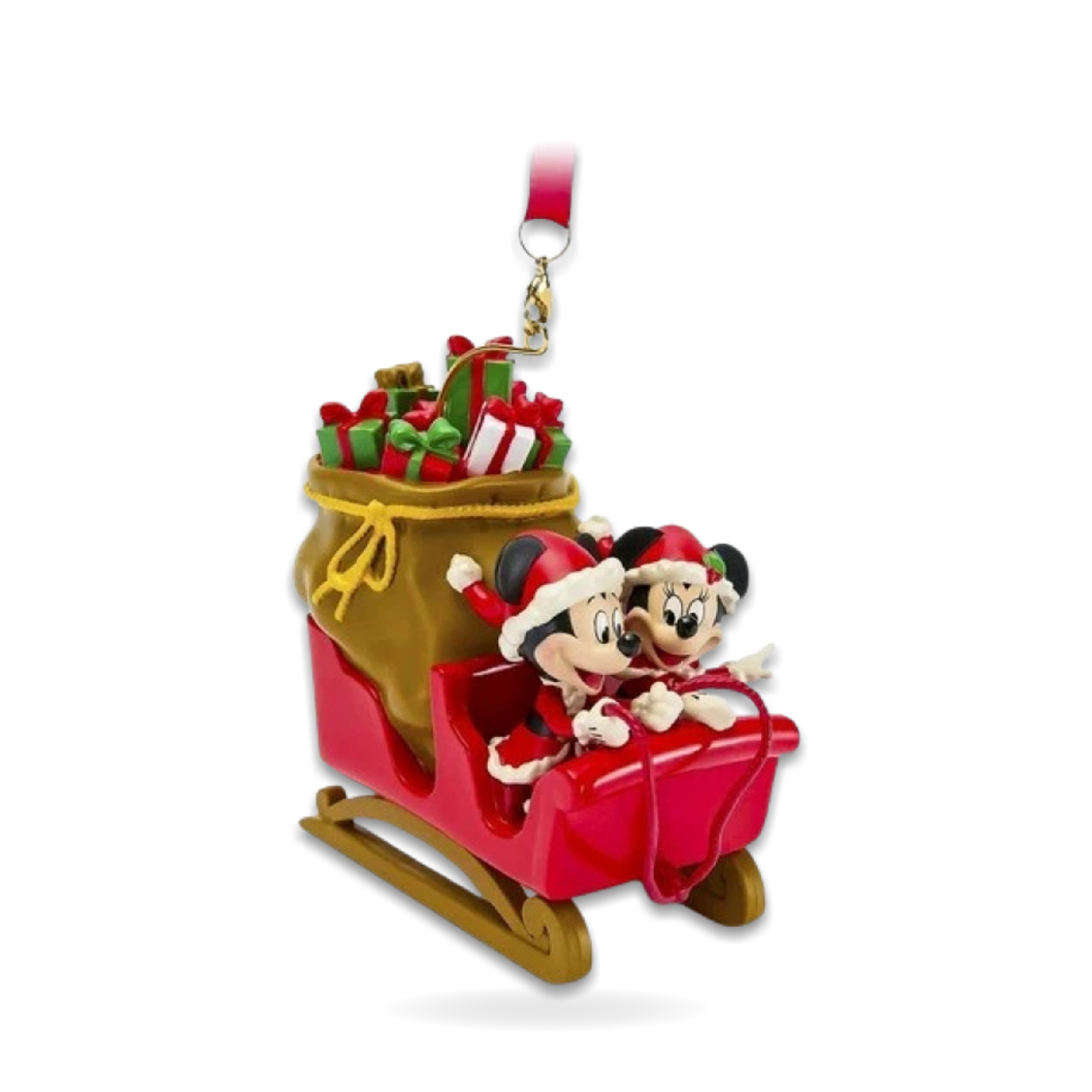 Mickey Minnie Mouse Santa Sleigh Sketchbook Seasonal Ornament