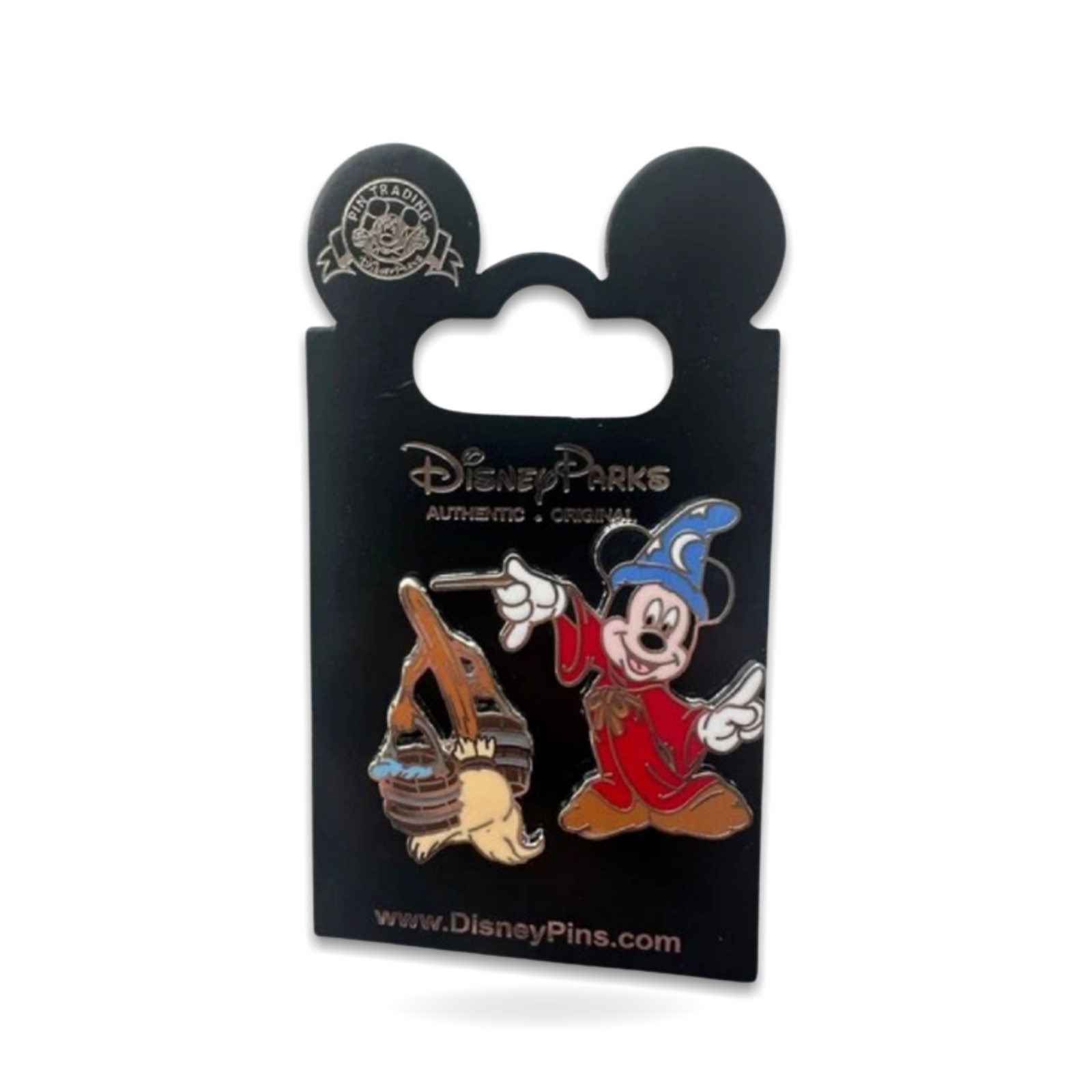Sorcerer Mickey Mouse and Broom Fantasia Pin 2 set Trading Pin