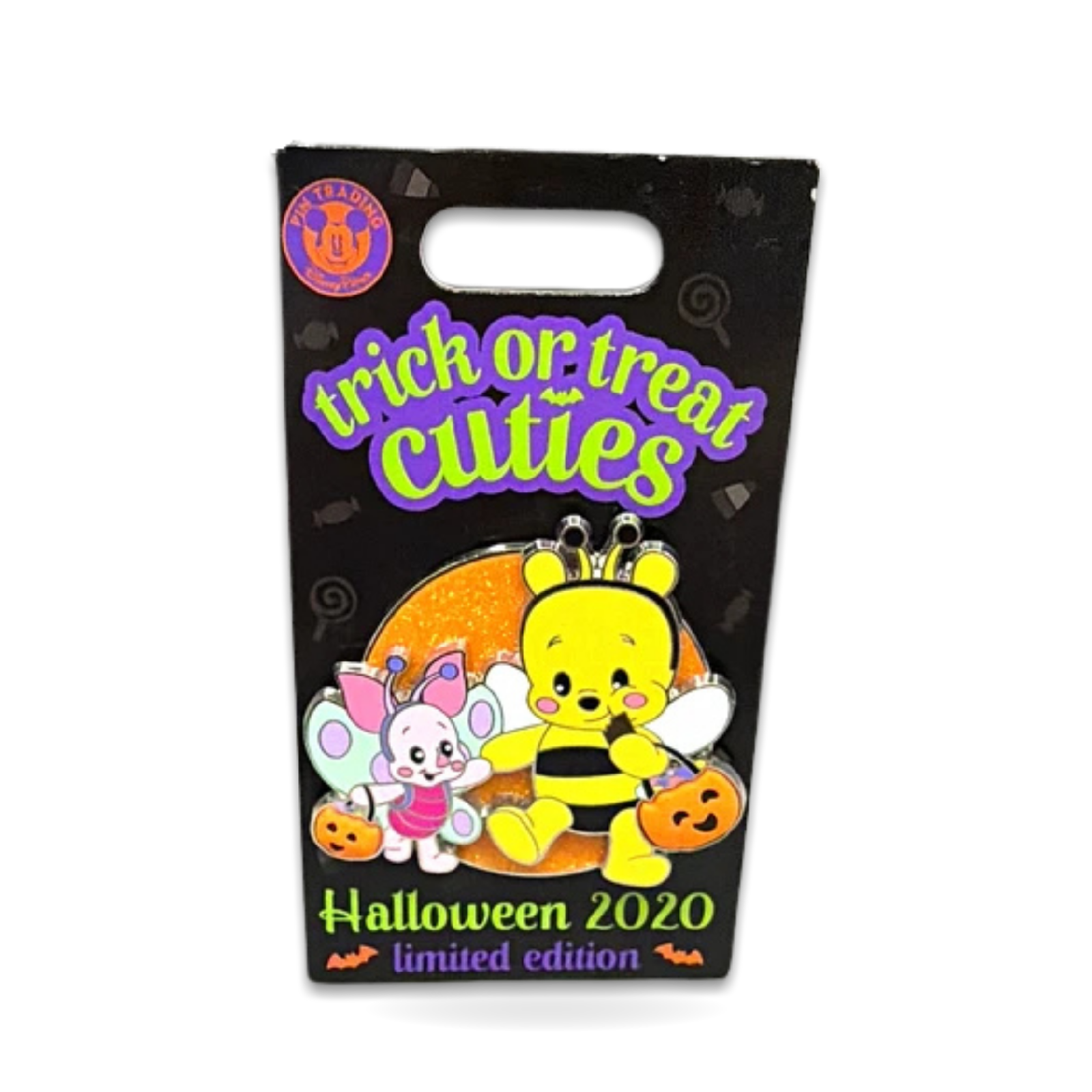 Trick or Treat Glitter Pooh Piglet Trading Pin