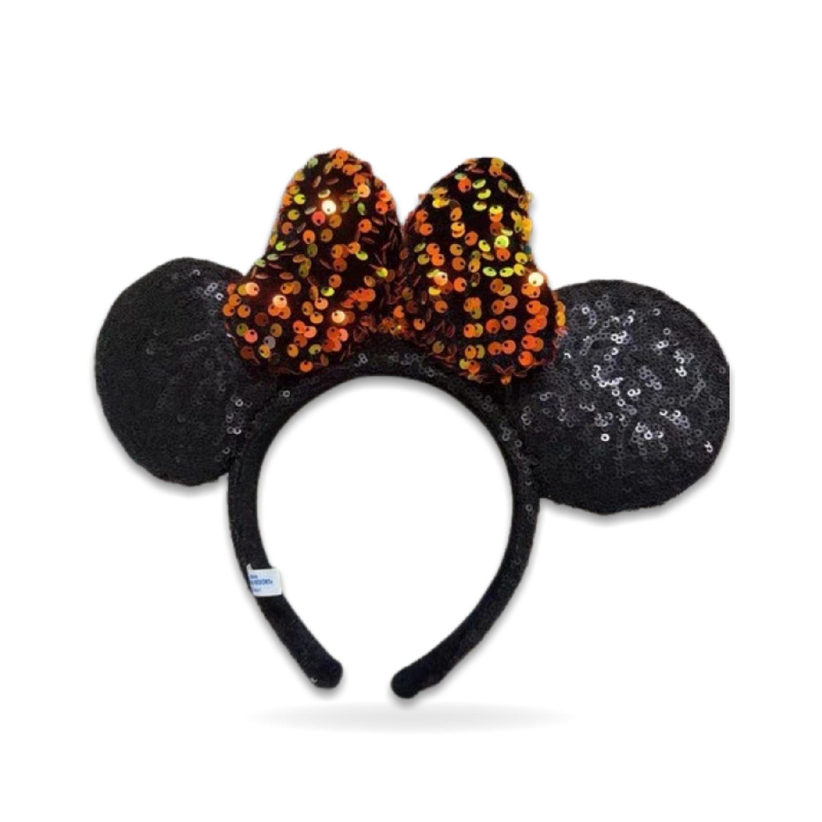 Tokyo Black Orange Ribbon Sequin Mouse Ears Ear Headwear