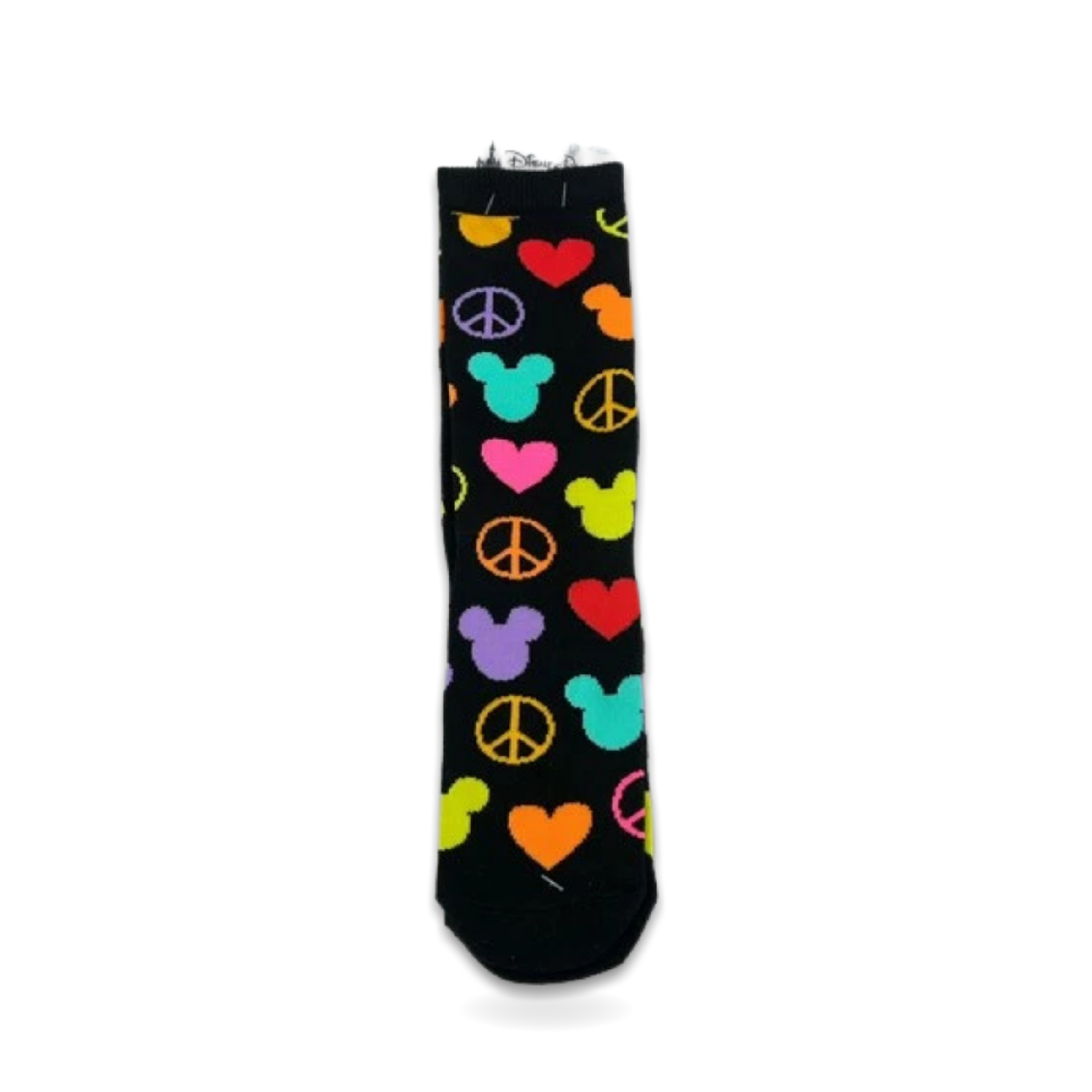Mickey Icons Peace Hearts Adult Socks Shoe 5-9/W 5-10