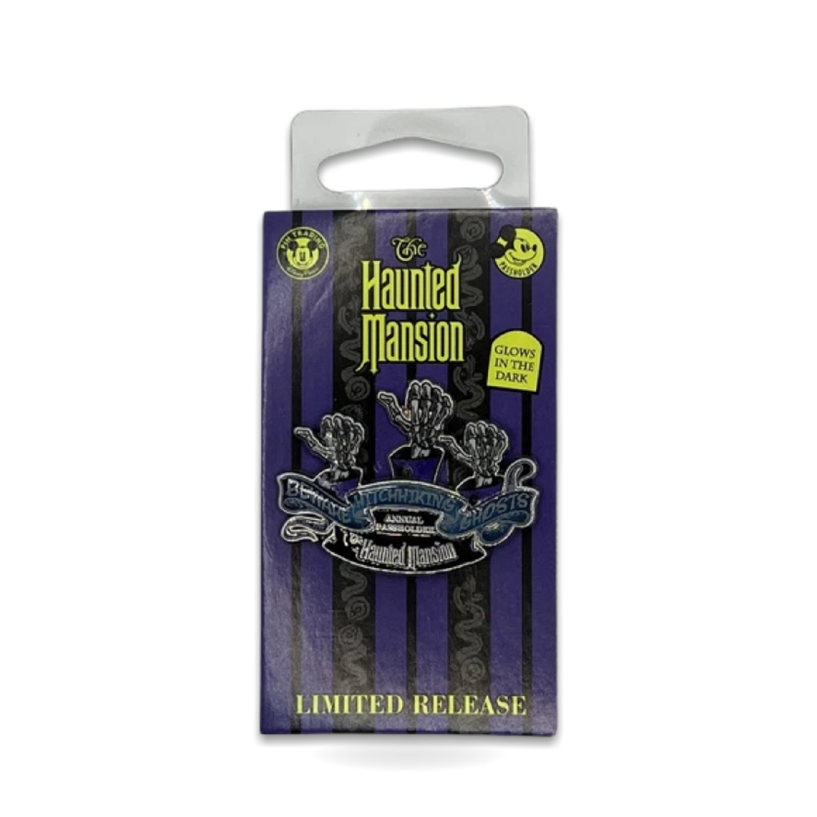 Haunted Mansion Beware Ap Glow Passholder Trading Pin