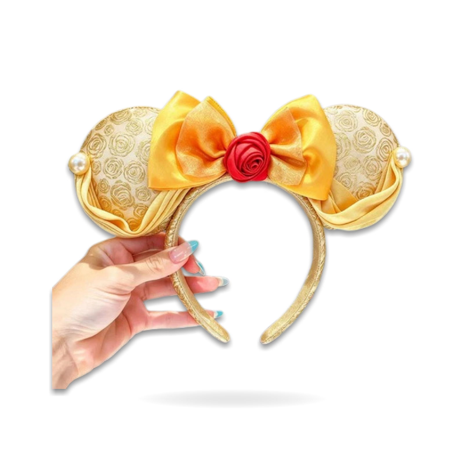 Belle Beauty and the Beast Rose Bow Minnie Mouse Ear Headwear