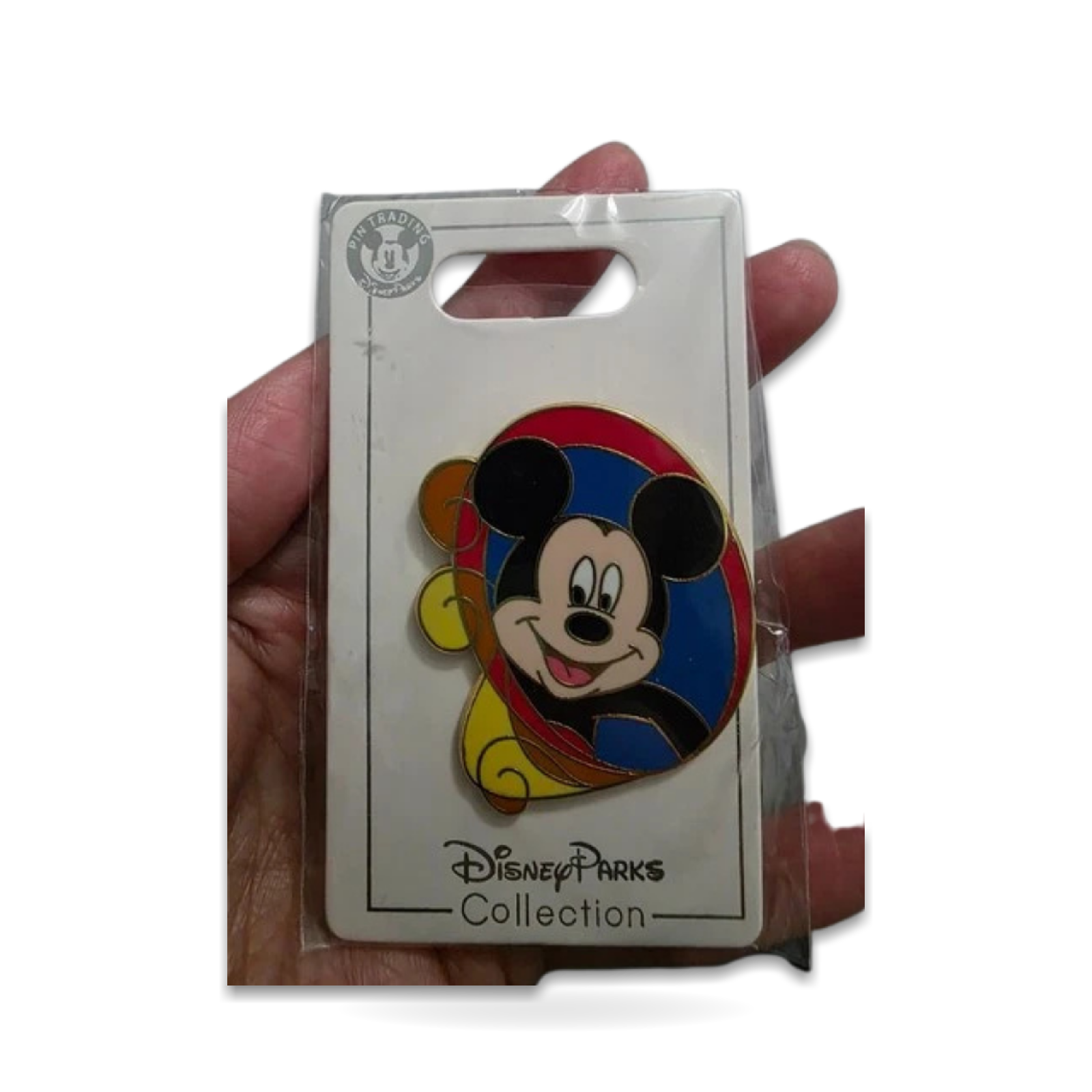 Mickey Mouse Portrait Colorful Swirl Frame Trading Pin