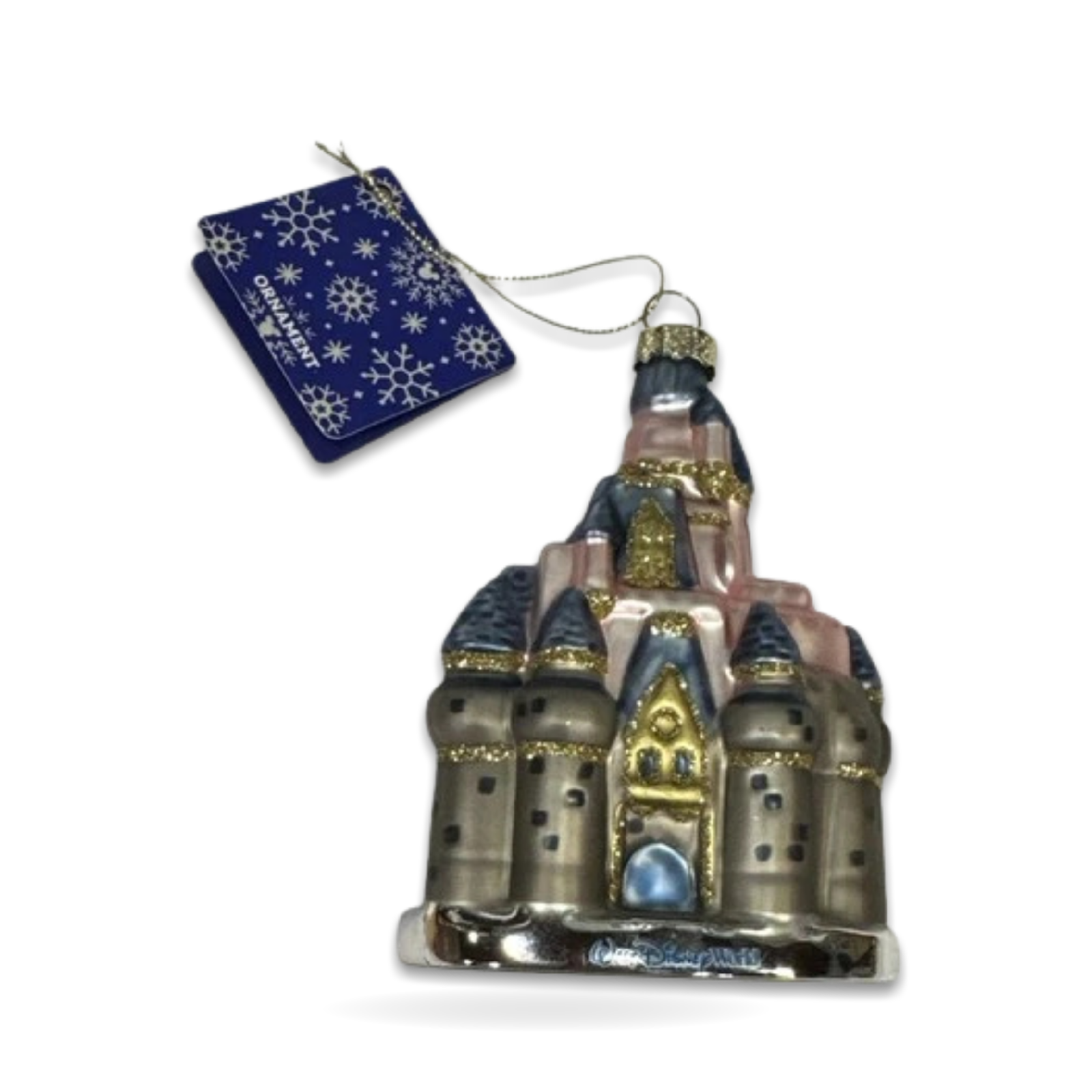 Cinderella Castle Glass Christmas Seasonal Ornament