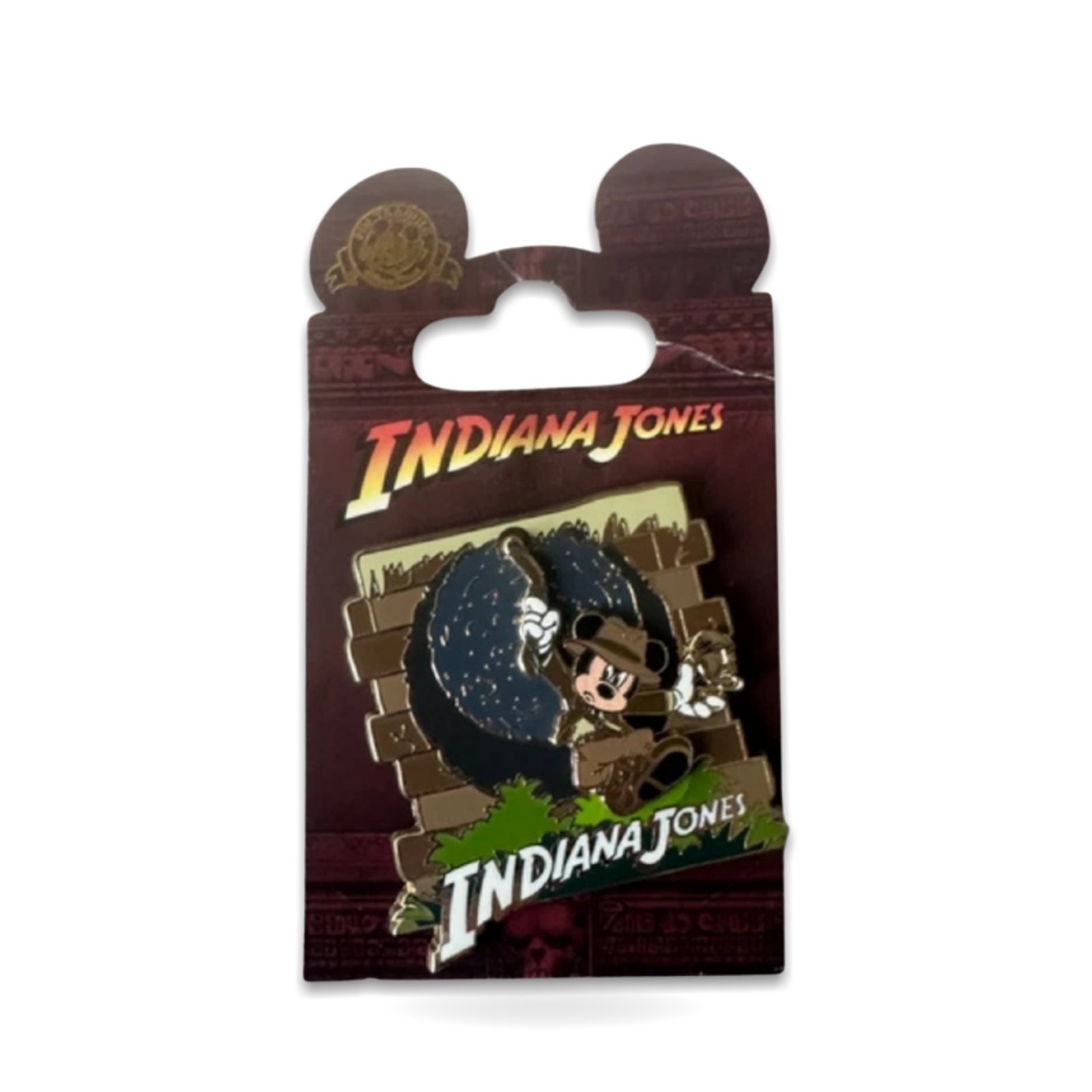 Indiana Jones Mickey Mouse Rolling Boulder Trading Carded Trading Pin
