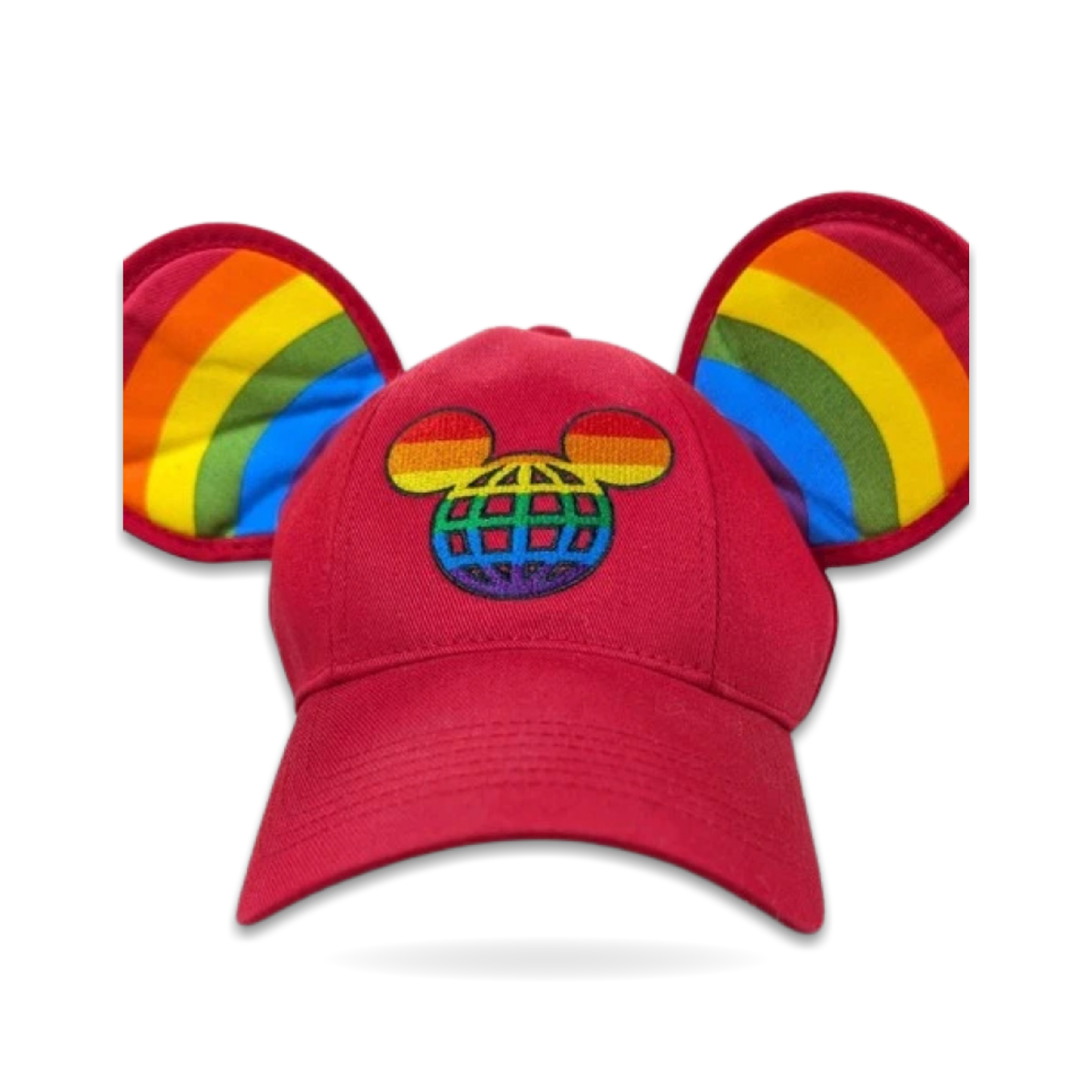 Rainbow Mickey Ears Adjustable Strap Cap Pride Parks Hat
