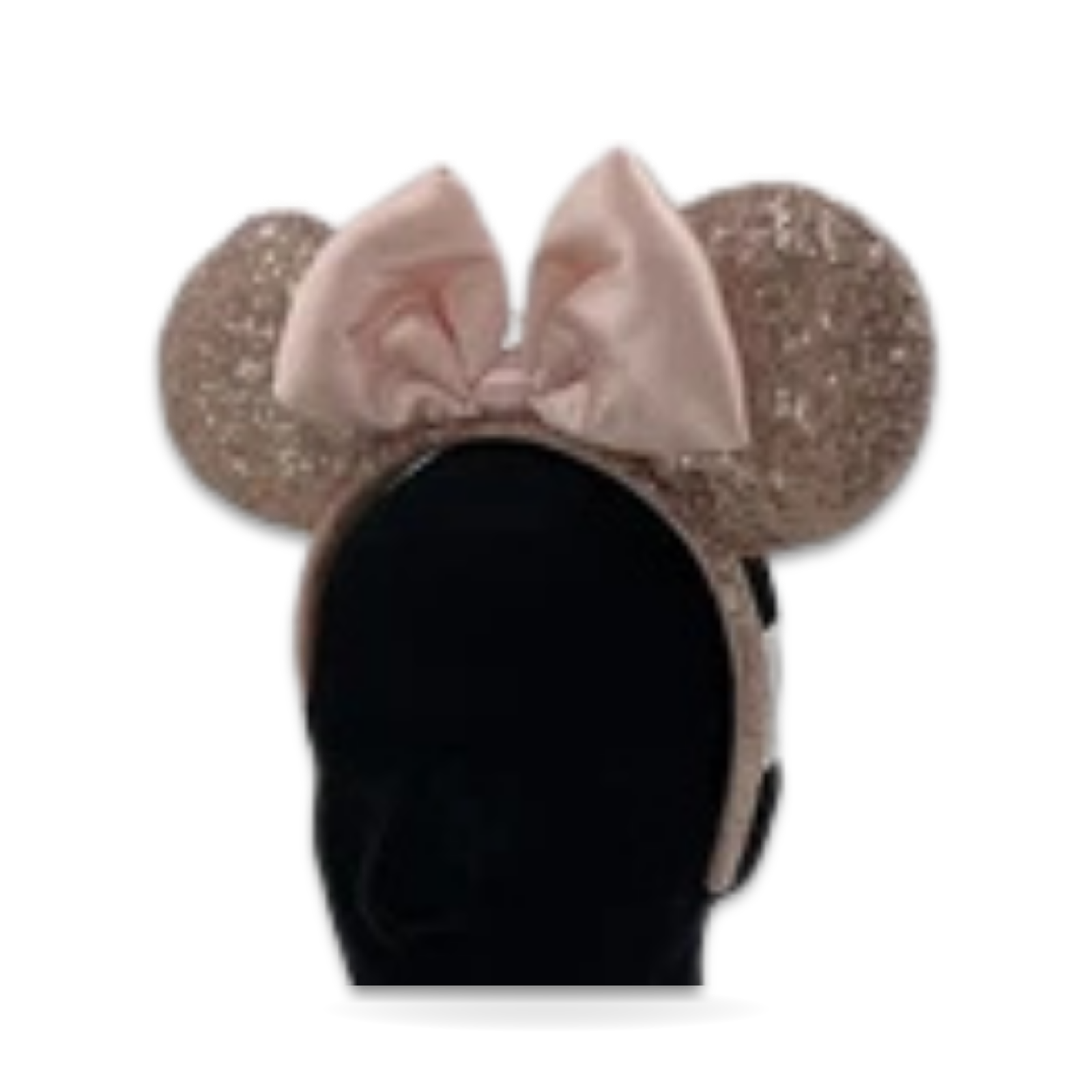 Sequined Rose Gold with Fabric Bows Minnie Mouse Ear Headwear