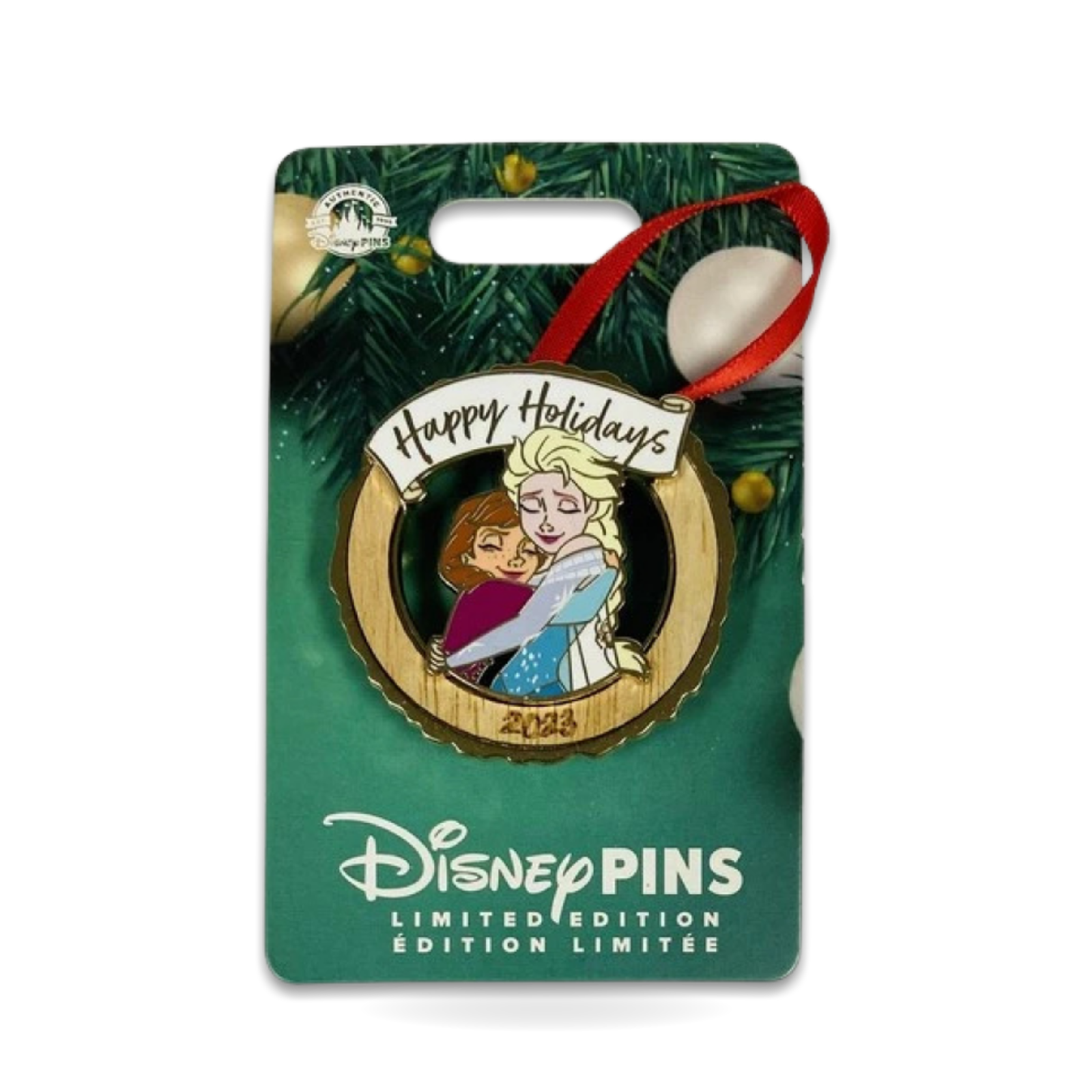 Anna and Elsa Happy Holidays Ornament