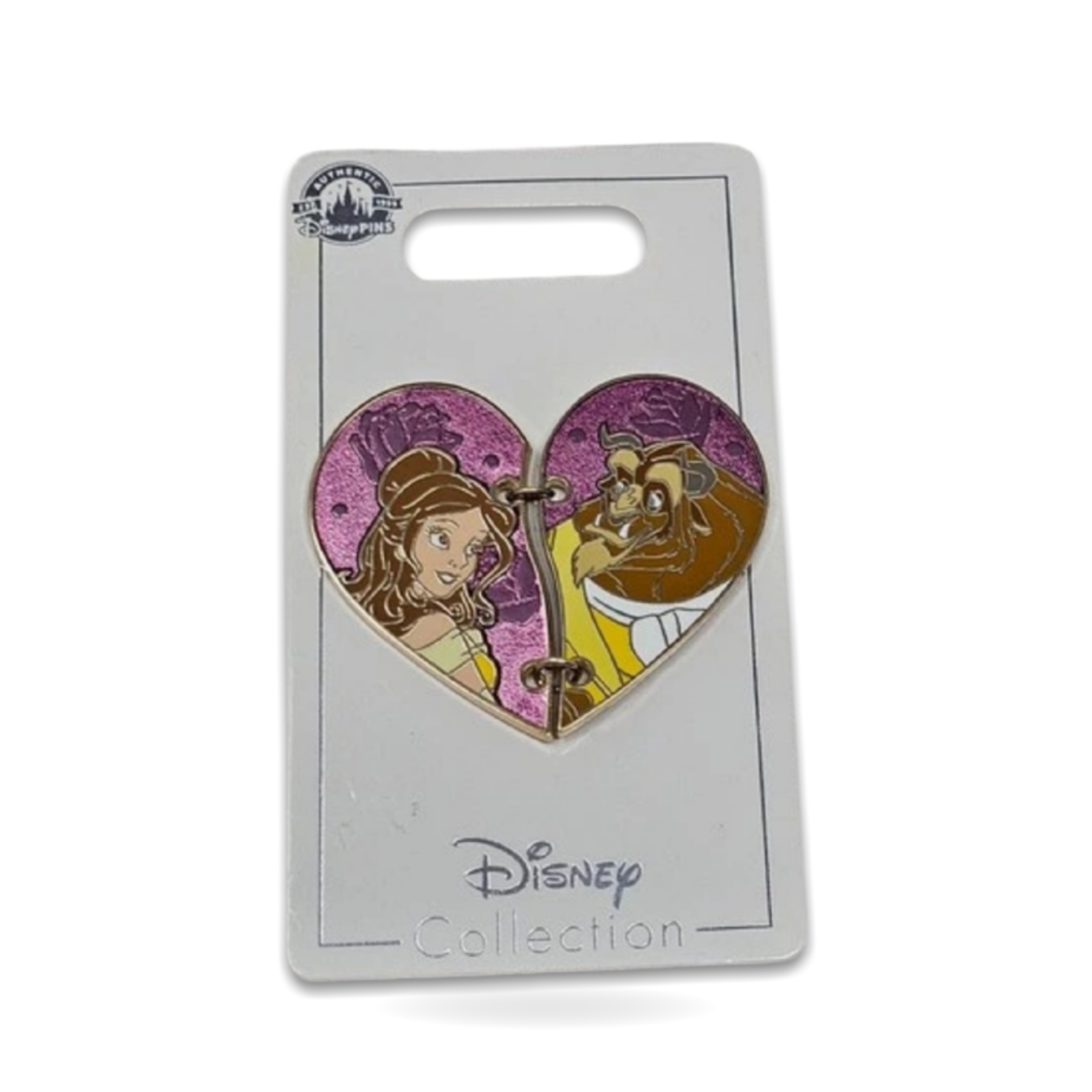 Beauty and the Beast Two Piece Heart Belle Trading Pin