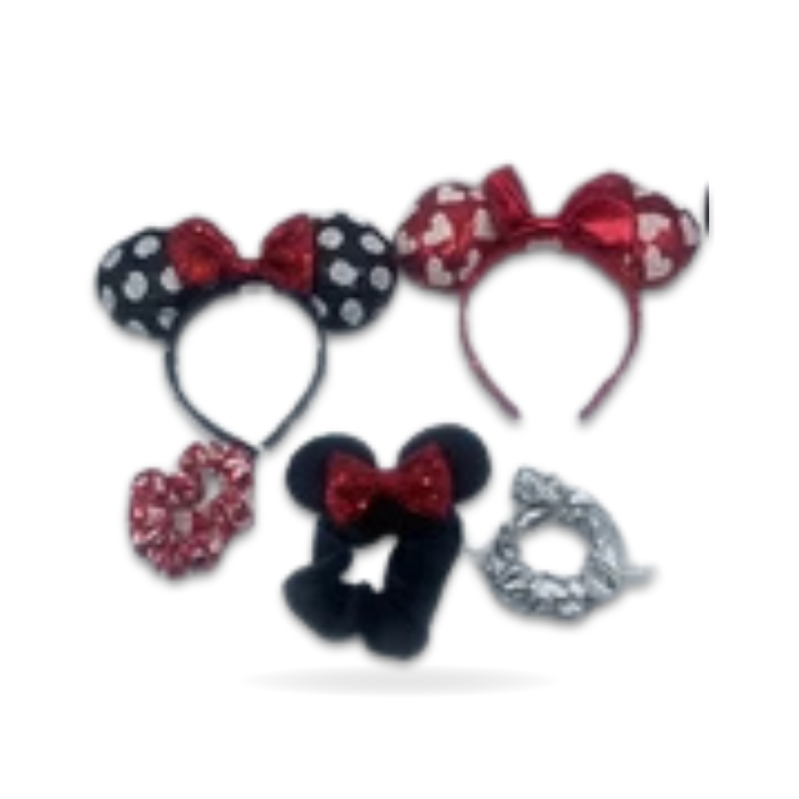 Sequin Ears 2 Headbands & 3 Schruncies Set Minnie Mouse