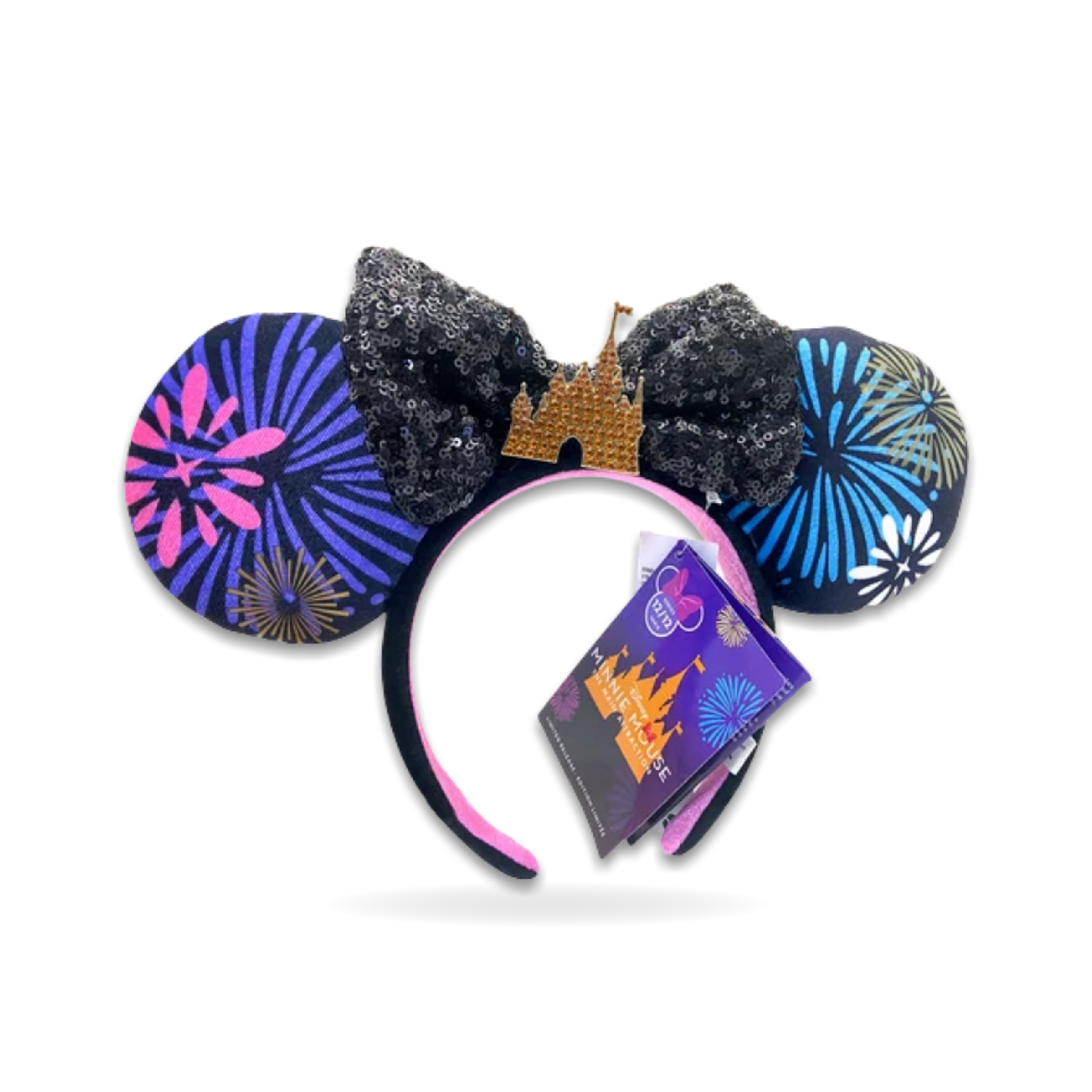 Firework Minnie Mouse Sequin Castle Bow Ear Headwear