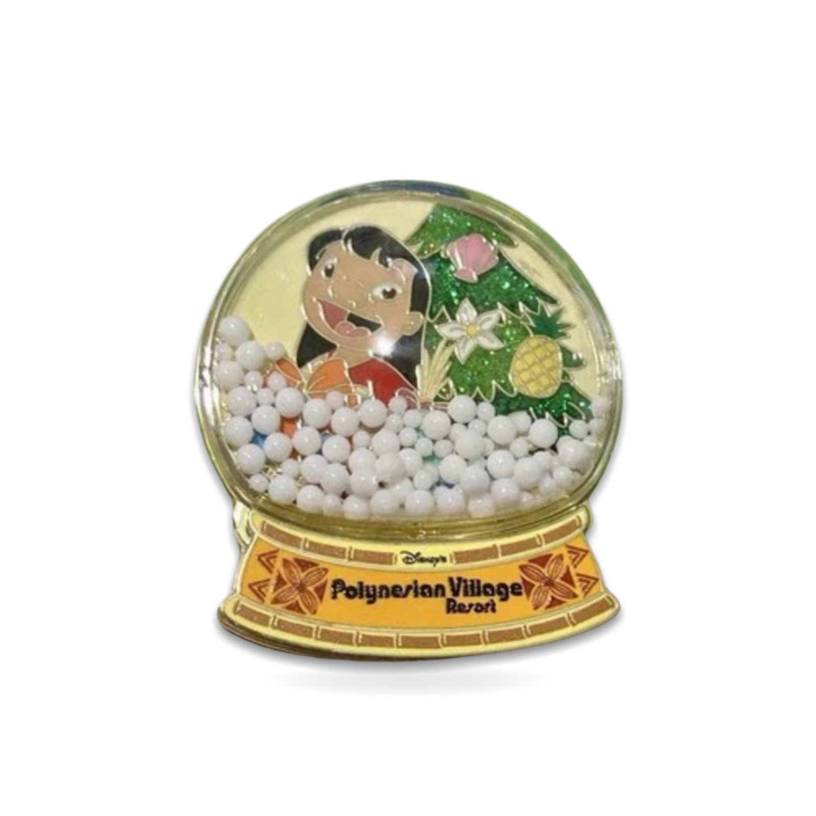 Christmas Polynesian Village Lilo Snow Globe Trading Pin