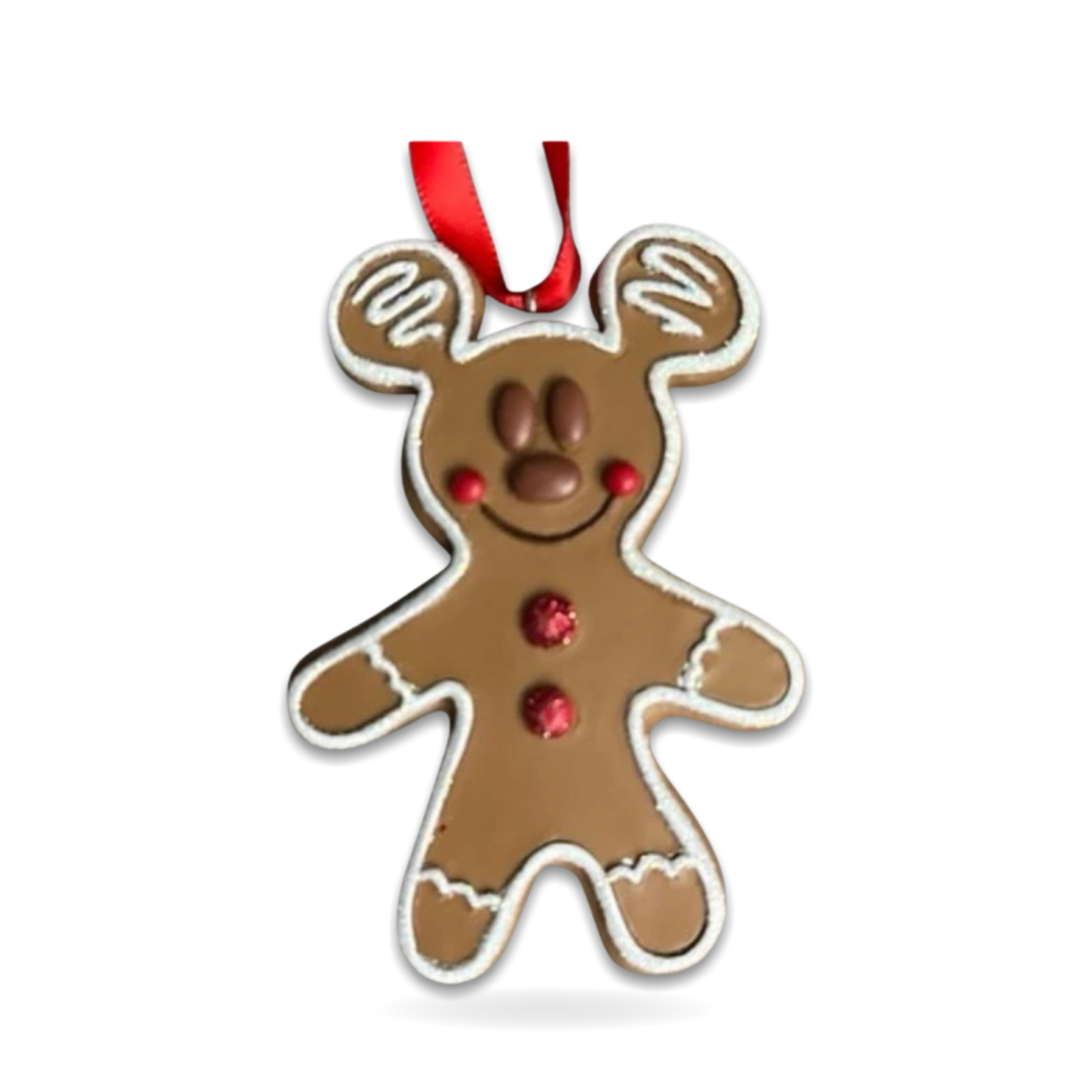 Hand Painted Gingerbread Mickey Mouse Seasonal Ornament