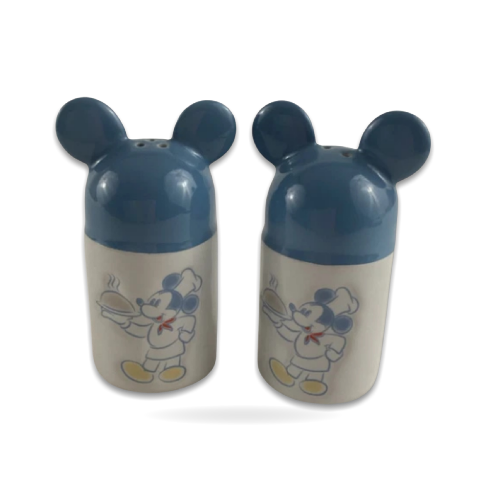 Mickey Mouse Salt Pepper Shaker Set Ceramic Chef Ears