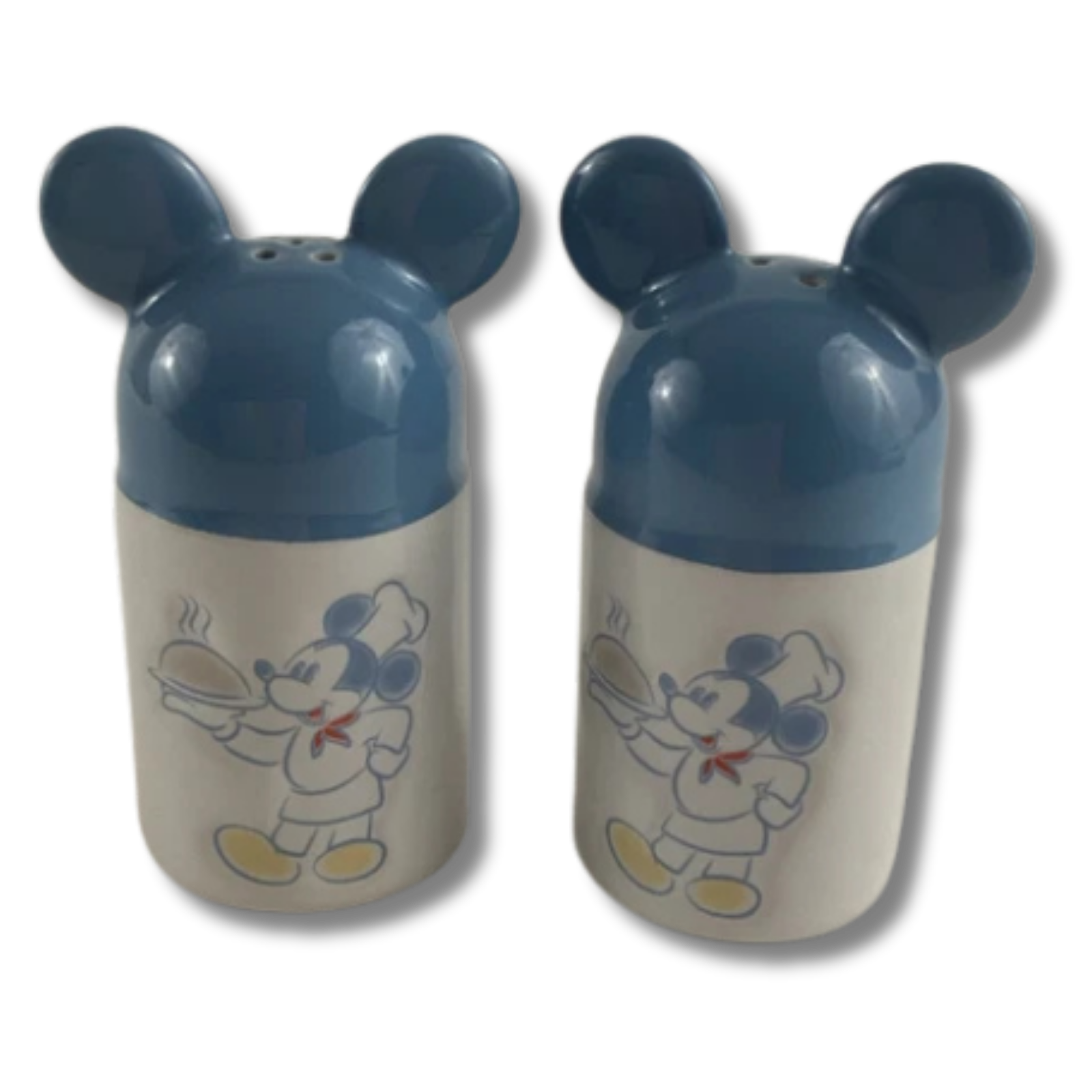 Mickey Mouse Salt Pepper Shaker Set Ceramic Chef Ears