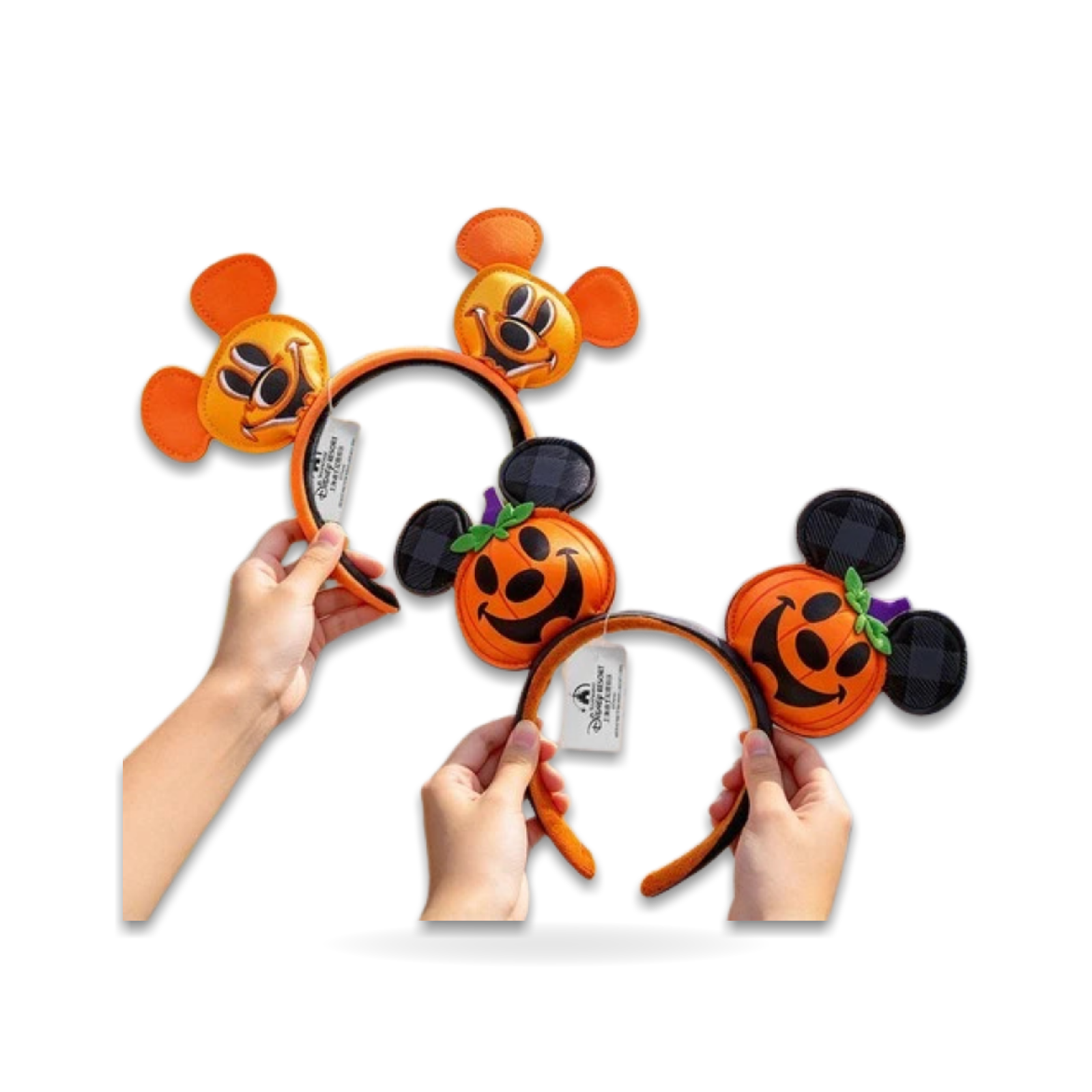 2Pcs Mickey Jack-o'-Lantern Halloween Pumpkin Ears Minnie Ear Headwear