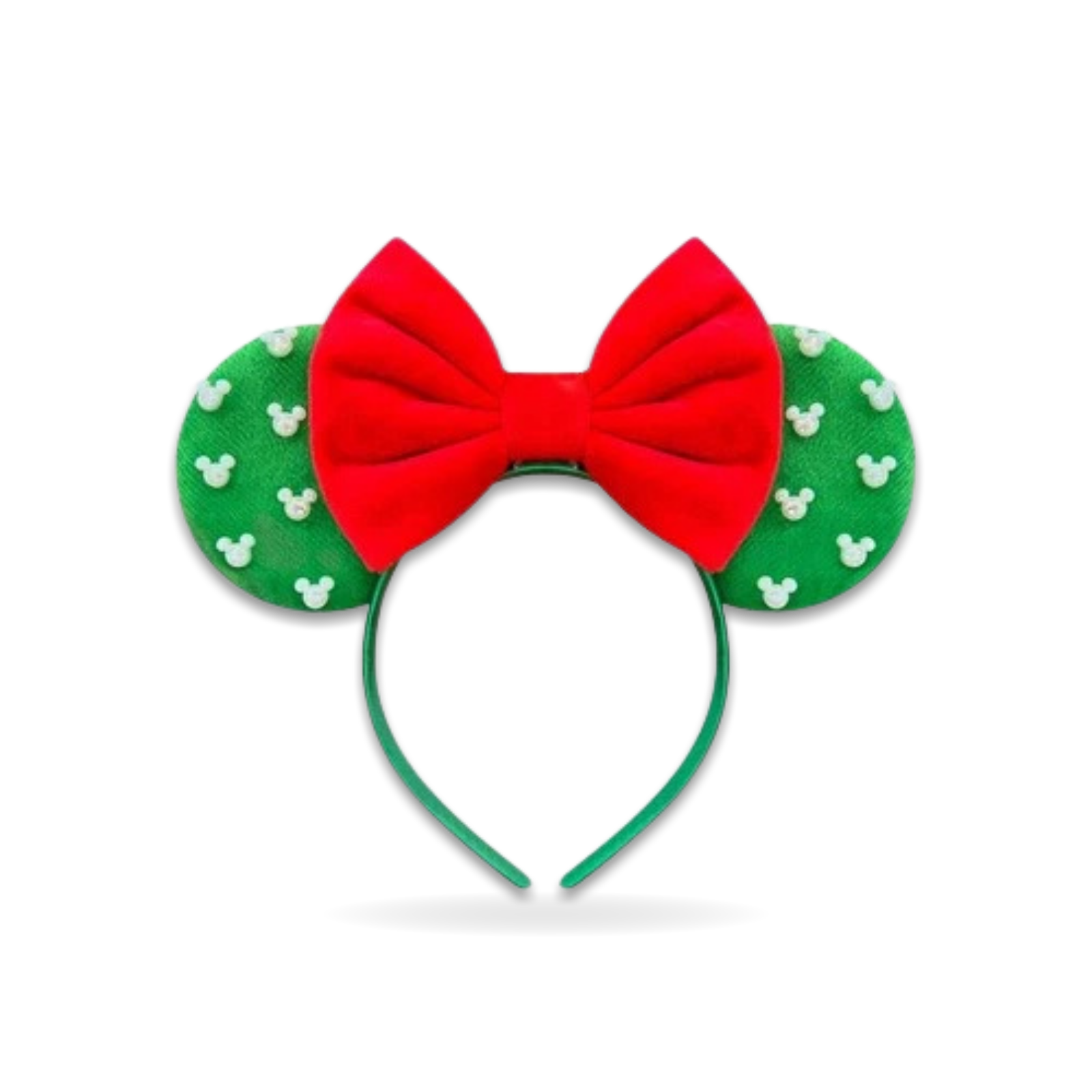 Trnerm Green and Red Fuzzy Mouse Ear Headwear