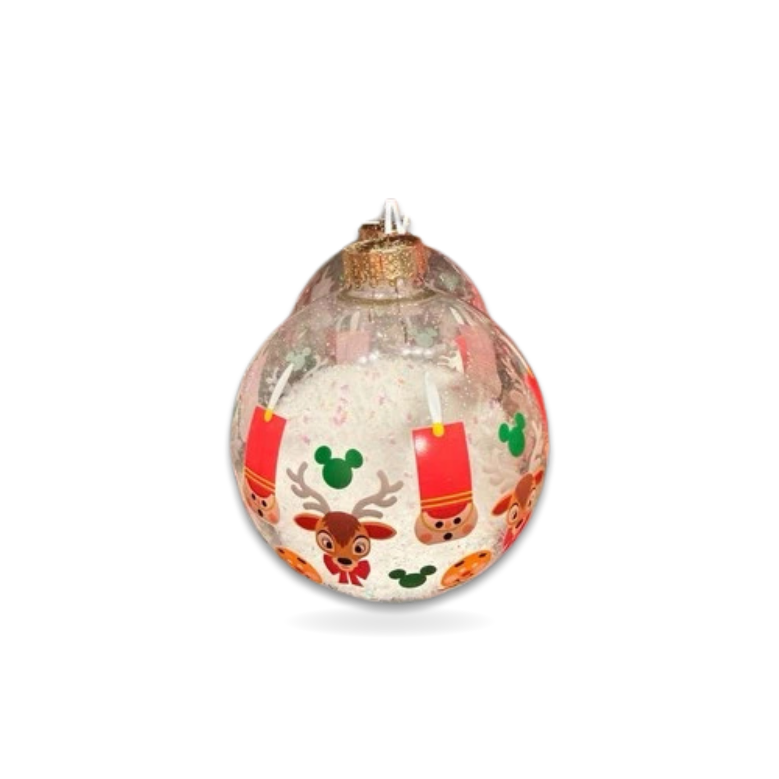 Reindeer toy soldier glass Christmas ornament