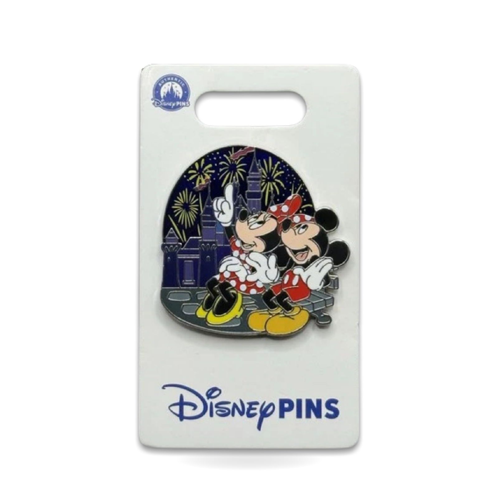 Mickey Minnie Watching Fireworks Castle Trading Pin