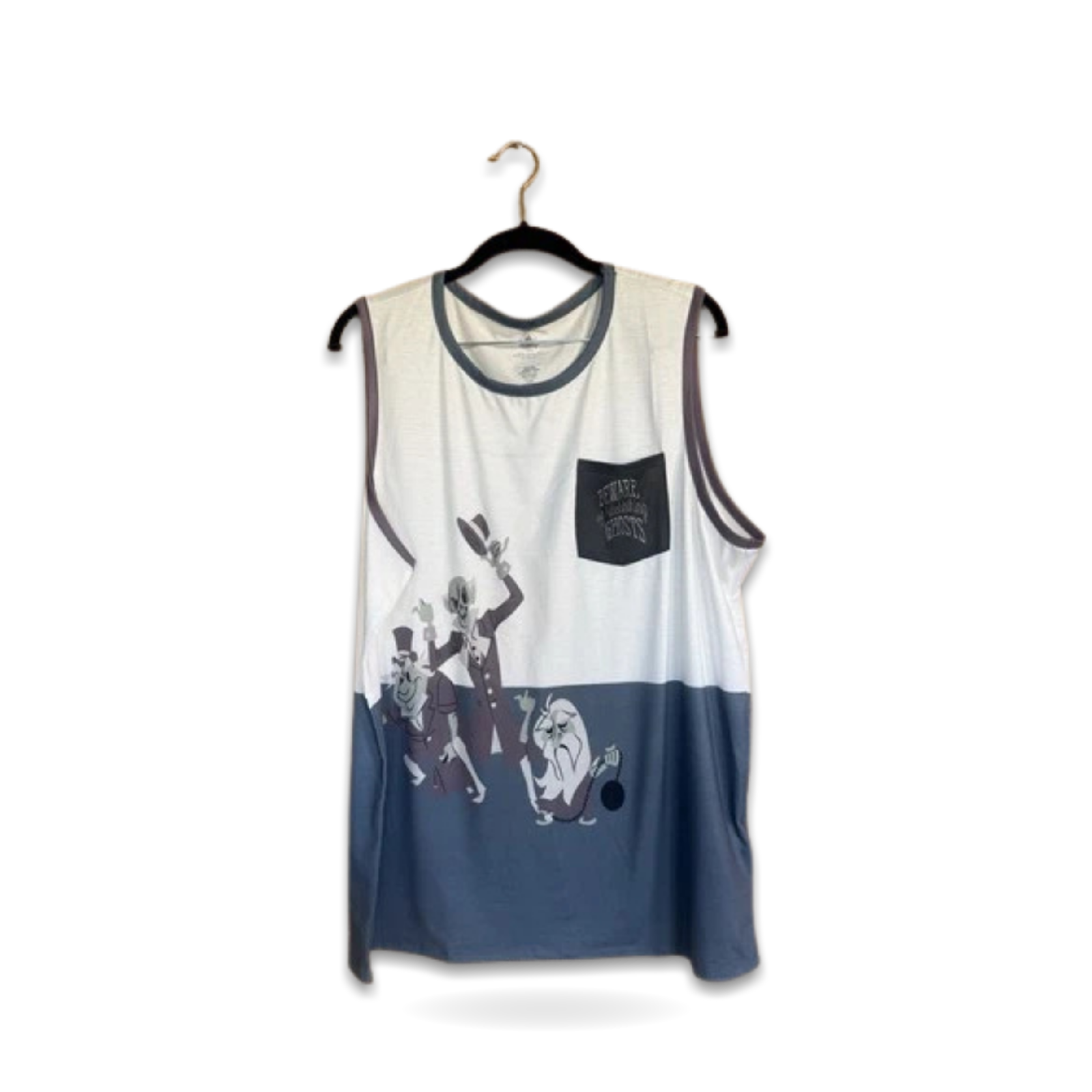 Tank Top Beware Ghosts Men's Large Haunted Mansion