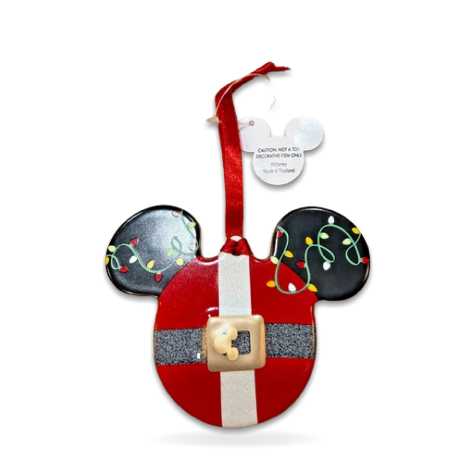 Santa Mickey Mouse Disc Lights Icon Seasonal Ornament