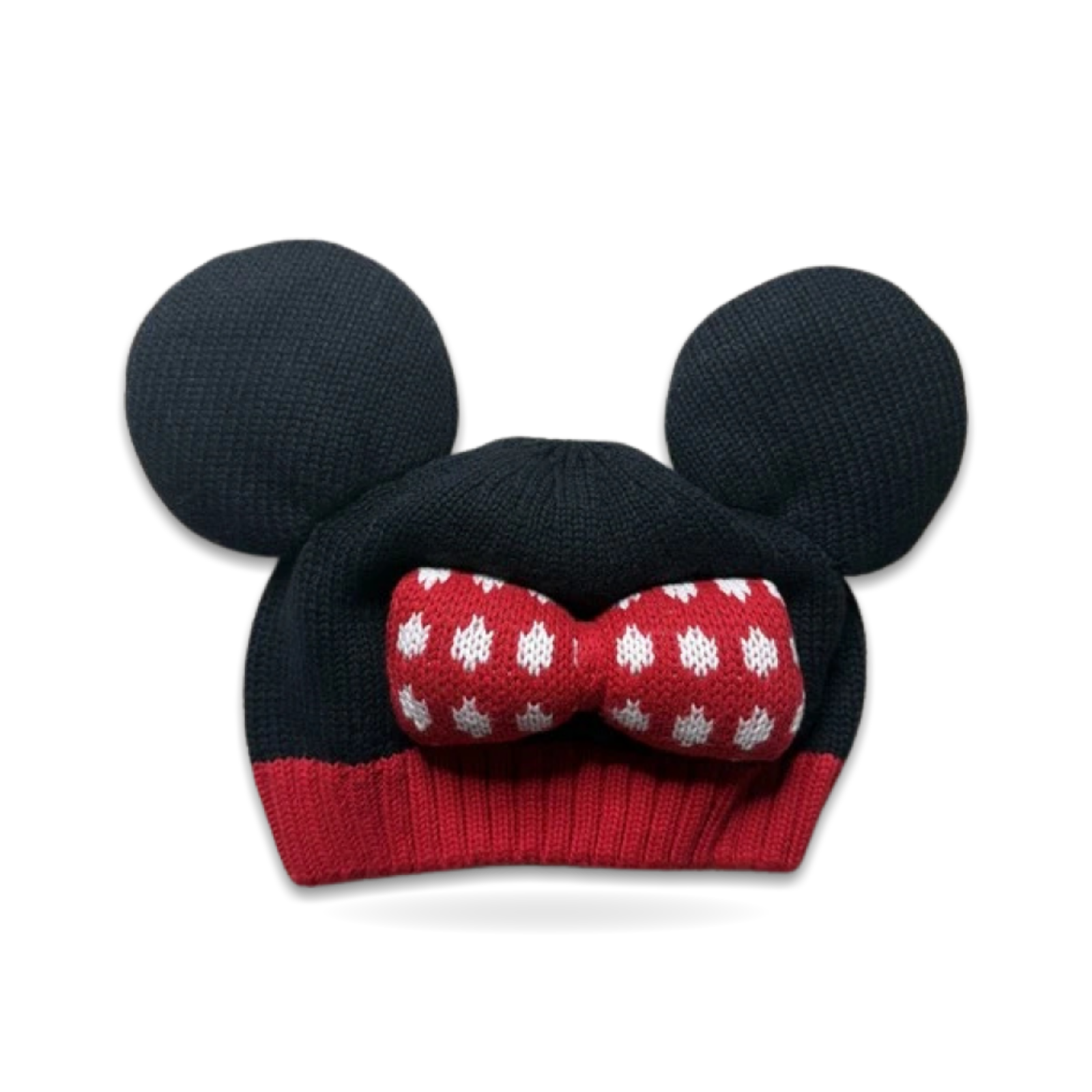 Hanna Andersson Minnie Mouse Ears Knit Hat Girls Large Black Winter 1