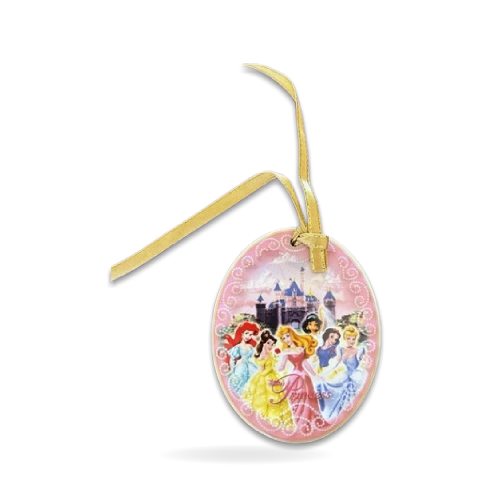 Vtg Princess Belle Cinderella Christmas Castle Seasonal Ornament