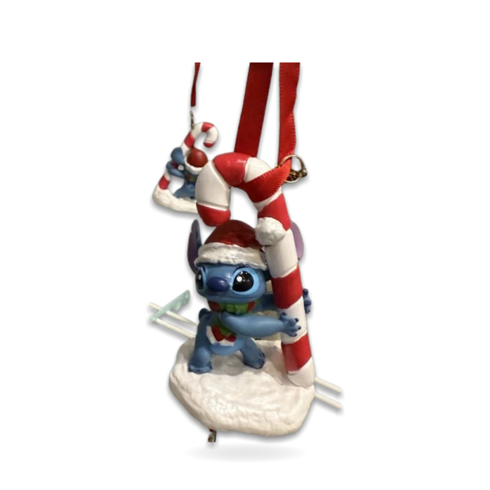 Santa Stitch Christmas Candy Cane Holidays Seasonal Ornament