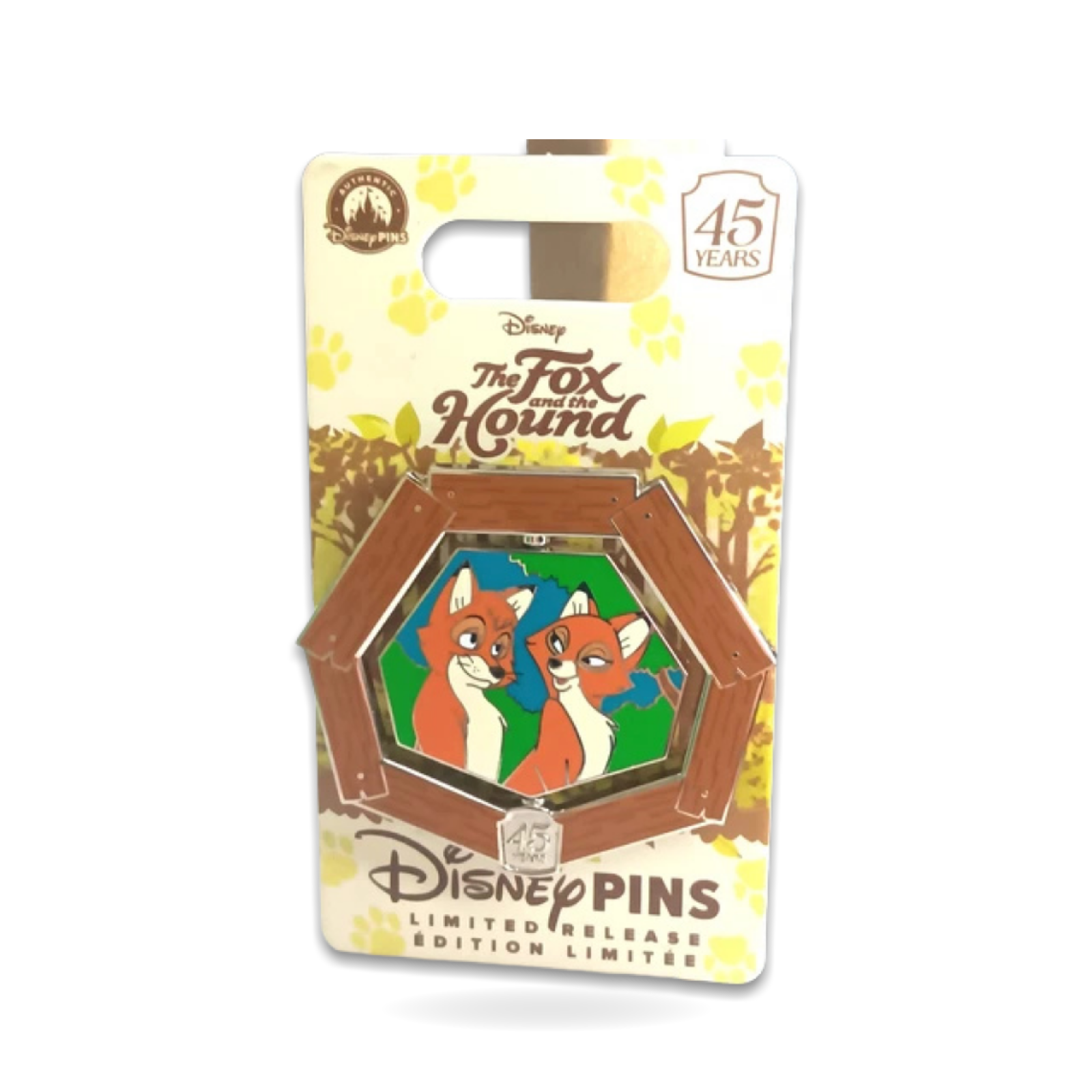 the Fox And 45th Anniversary Spinner Trading Pin