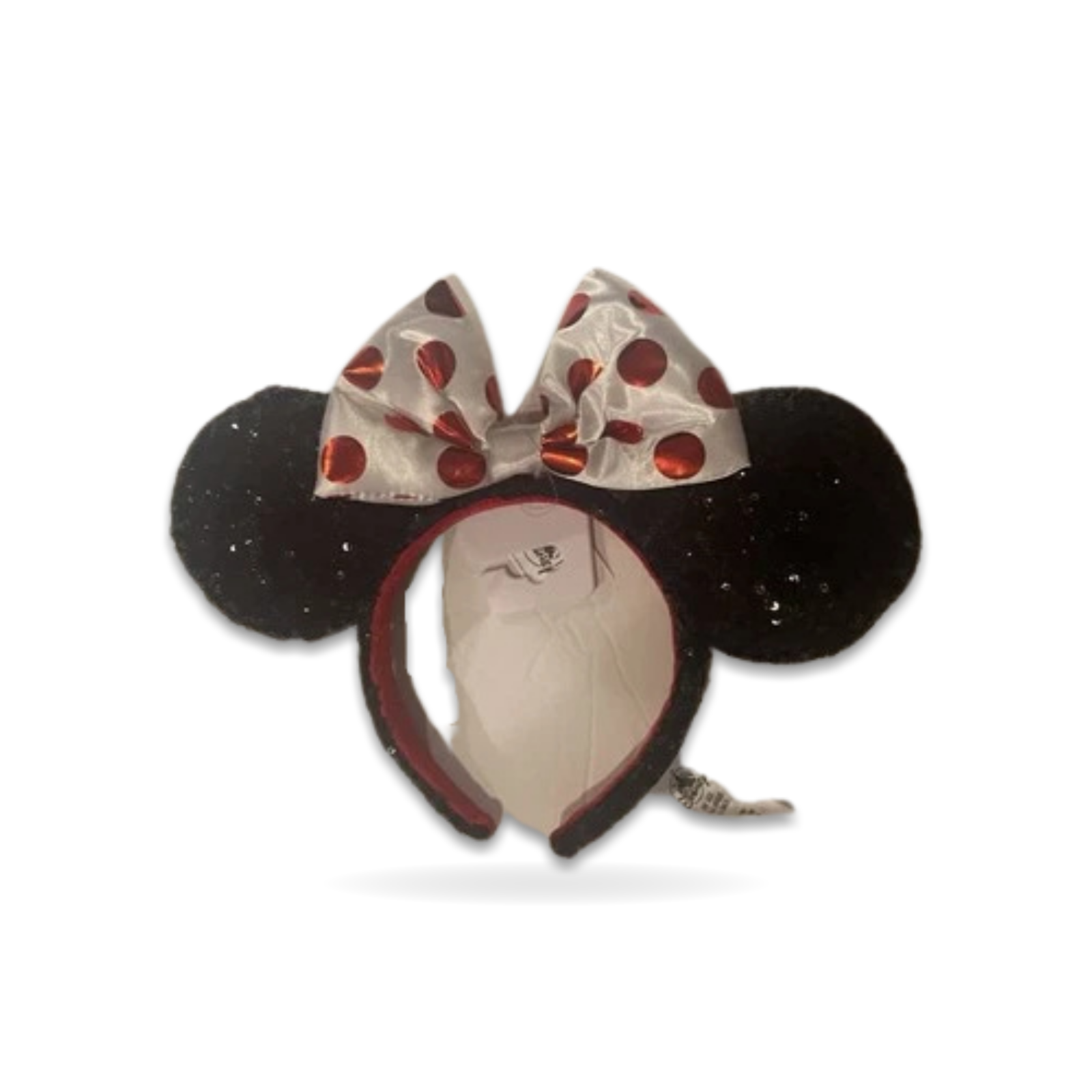 Red Polka Dot Minnie Mouse Ears White Bow