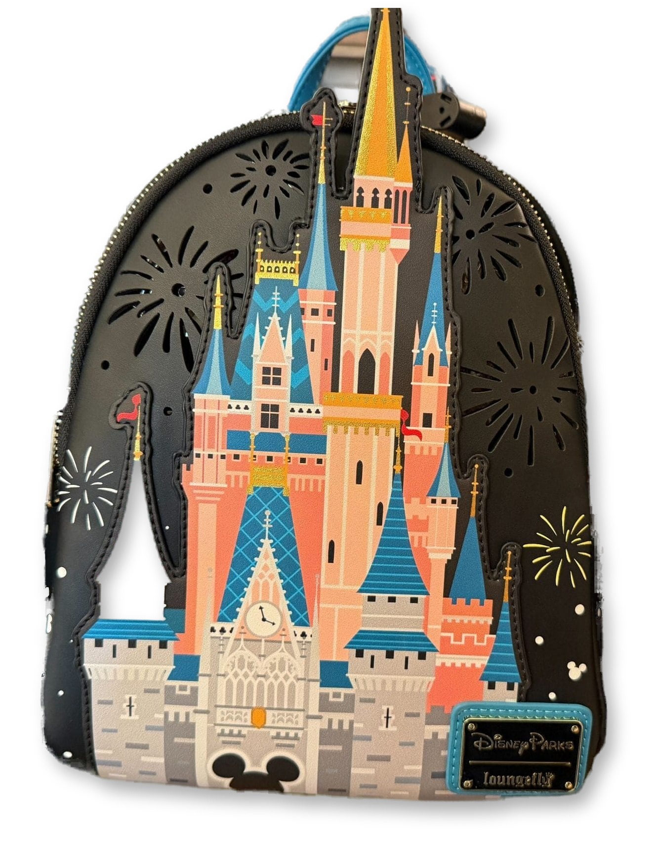 Loungefly Cinderella Castle light-up mini backpack, front view