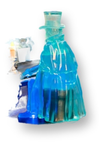 Victor Geist's Spectral Sipper, a translucent blue organ-and-ghost figure sipper cup with a lit candle detail and Disney Parks lanyard strap