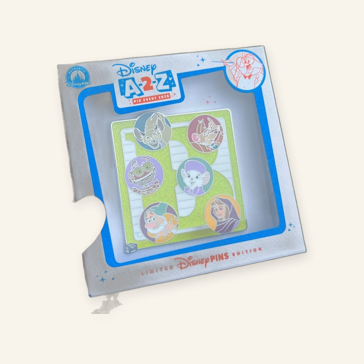 B Characters Block A-2-Z ABC's Mini Jumbo Disney Pin