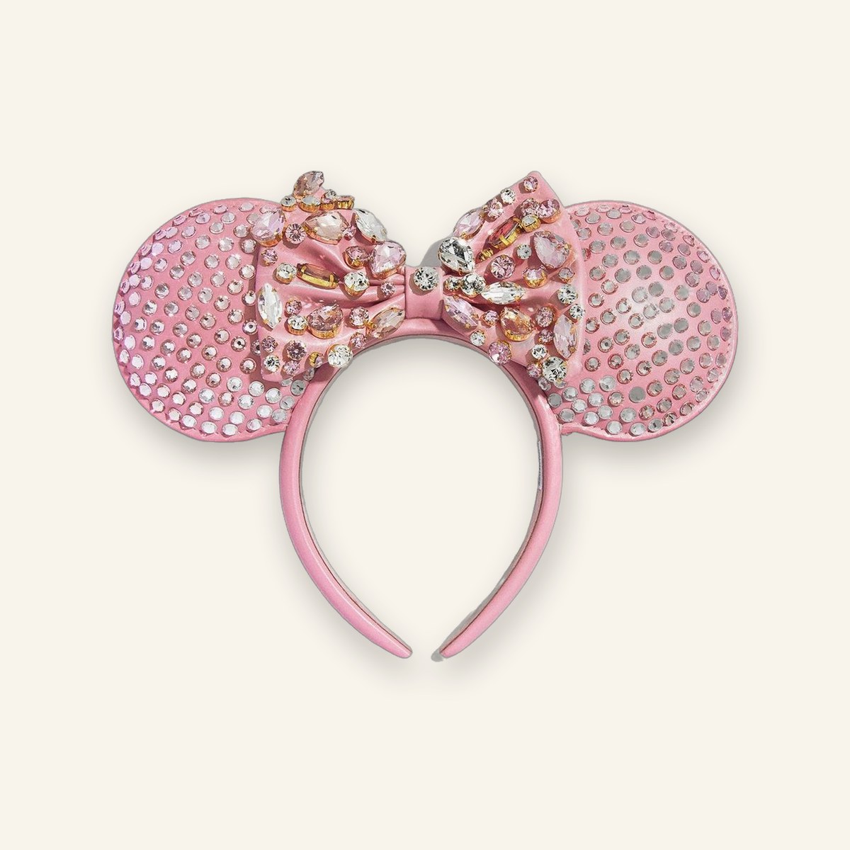 BaubleBar Minnie Mouse Pink & Silver Crystal Pavé Ears Headband