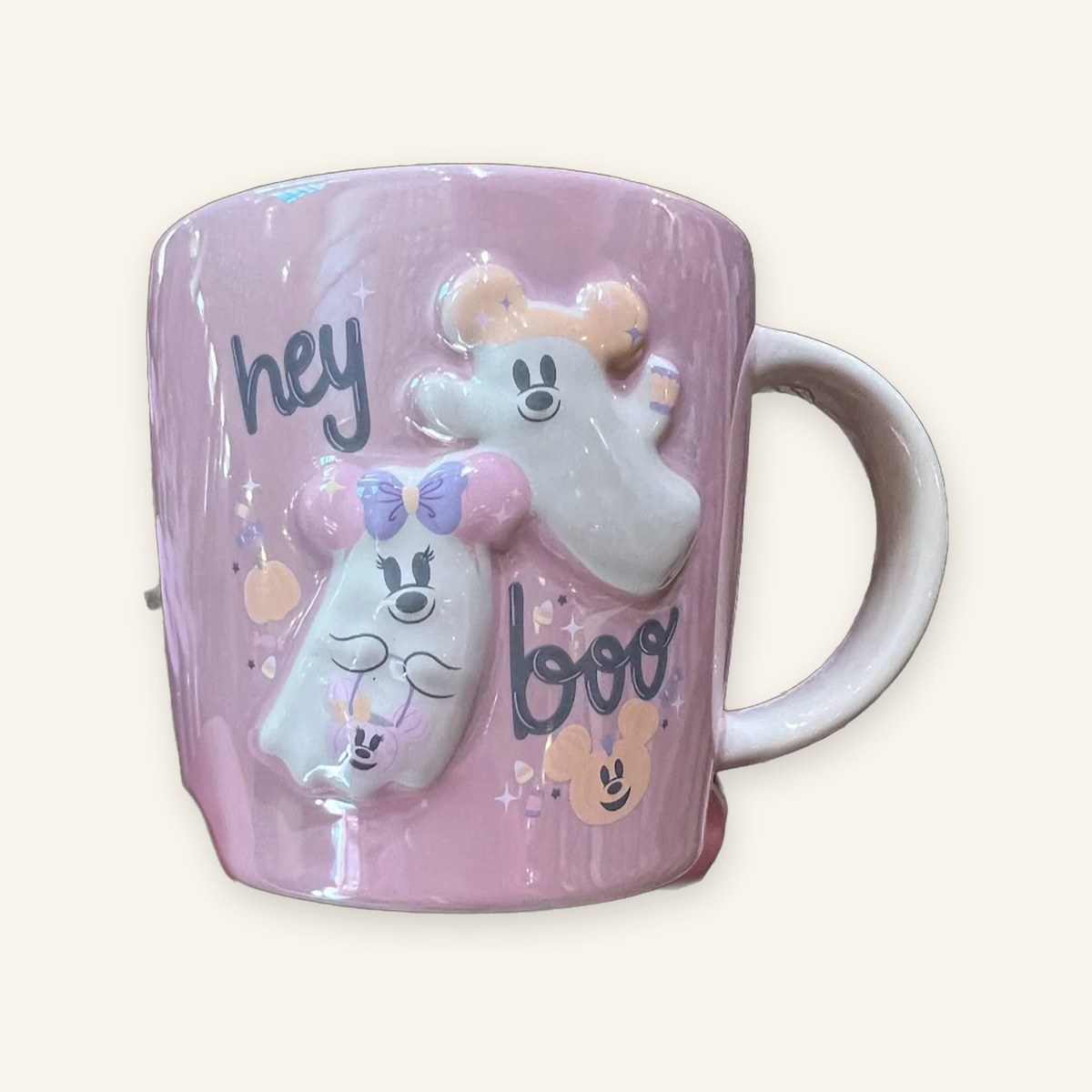 Mickey & Minnie Cutie Ghosts Hey Boo Mug 14 oz