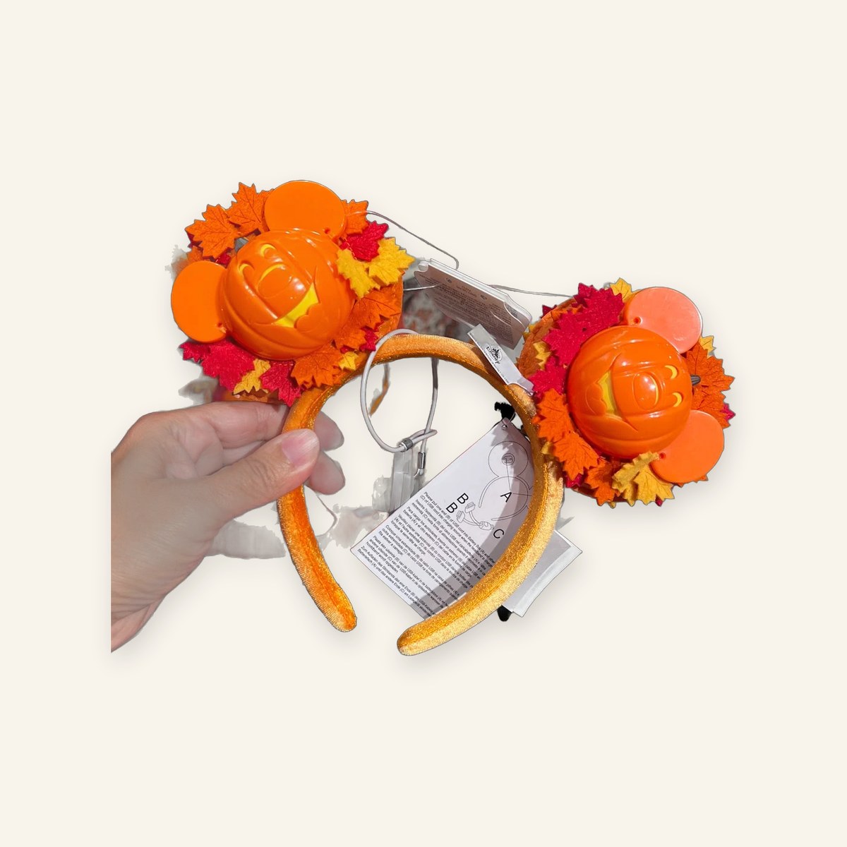 Mickey Mouse Pumpkin Wreath Halloween Light Up Minnie Mouse Ears Headband